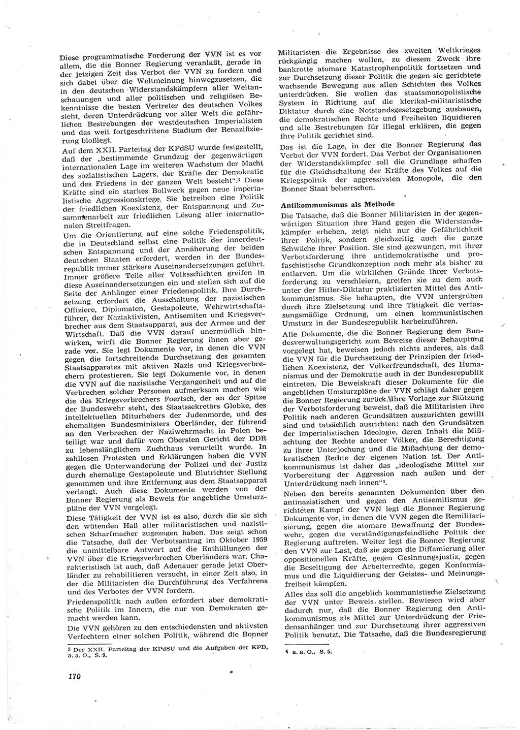 Neue Justiz (NJ), Zeitschrift für Recht und Rechtswissenschaft [Deutsche Demokratische Republik (DDR)], 16. Jahrgang 1962, Seite 170 (NJ DDR 1962, S. 170)
