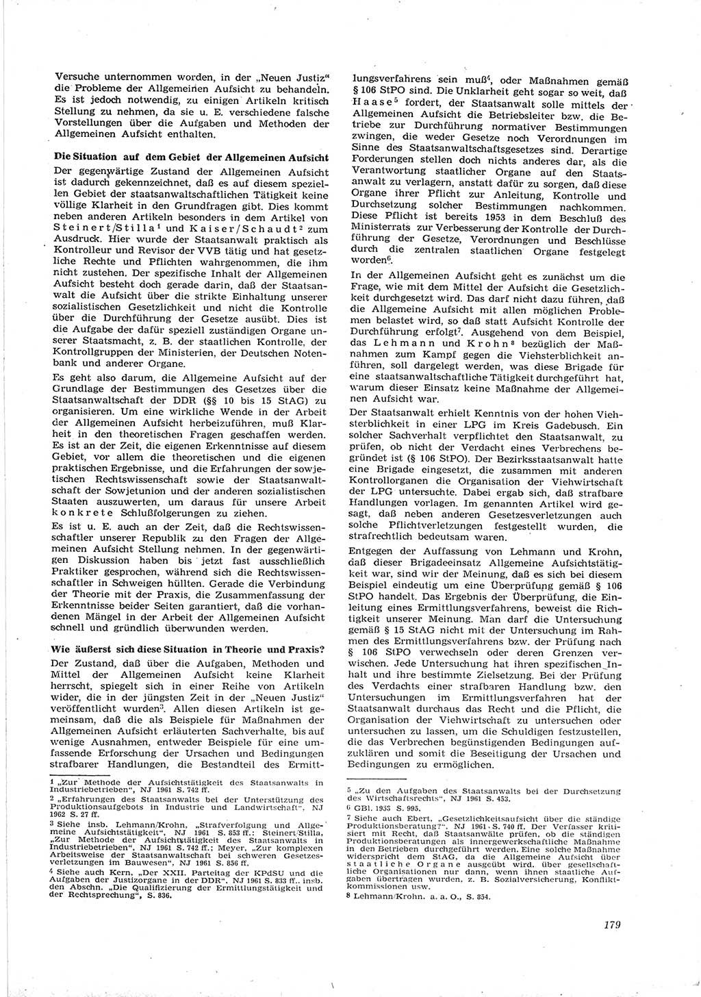 Neue Justiz (NJ), Zeitschrift für Recht und Rechtswissenschaft [Deutsche Demokratische Republik (DDR)], 16. Jahrgang 1962, Seite 179 (NJ DDR 1962, S. 179)