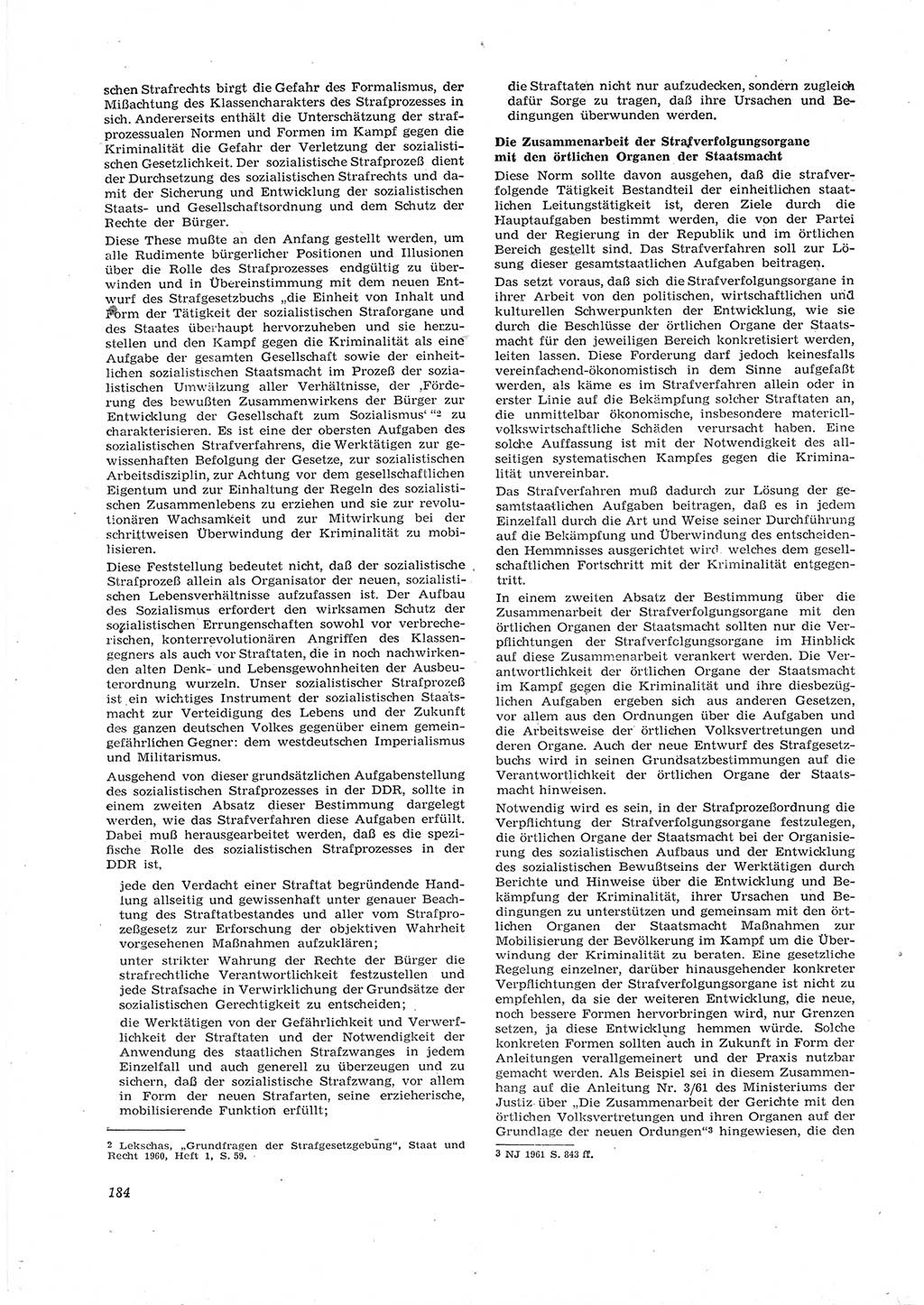 Neue Justiz (NJ), Zeitschrift für Recht und Rechtswissenschaft [Deutsche Demokratische Republik (DDR)], 16. Jahrgang 1962, Seite 184 (NJ DDR 1962, S. 184)
