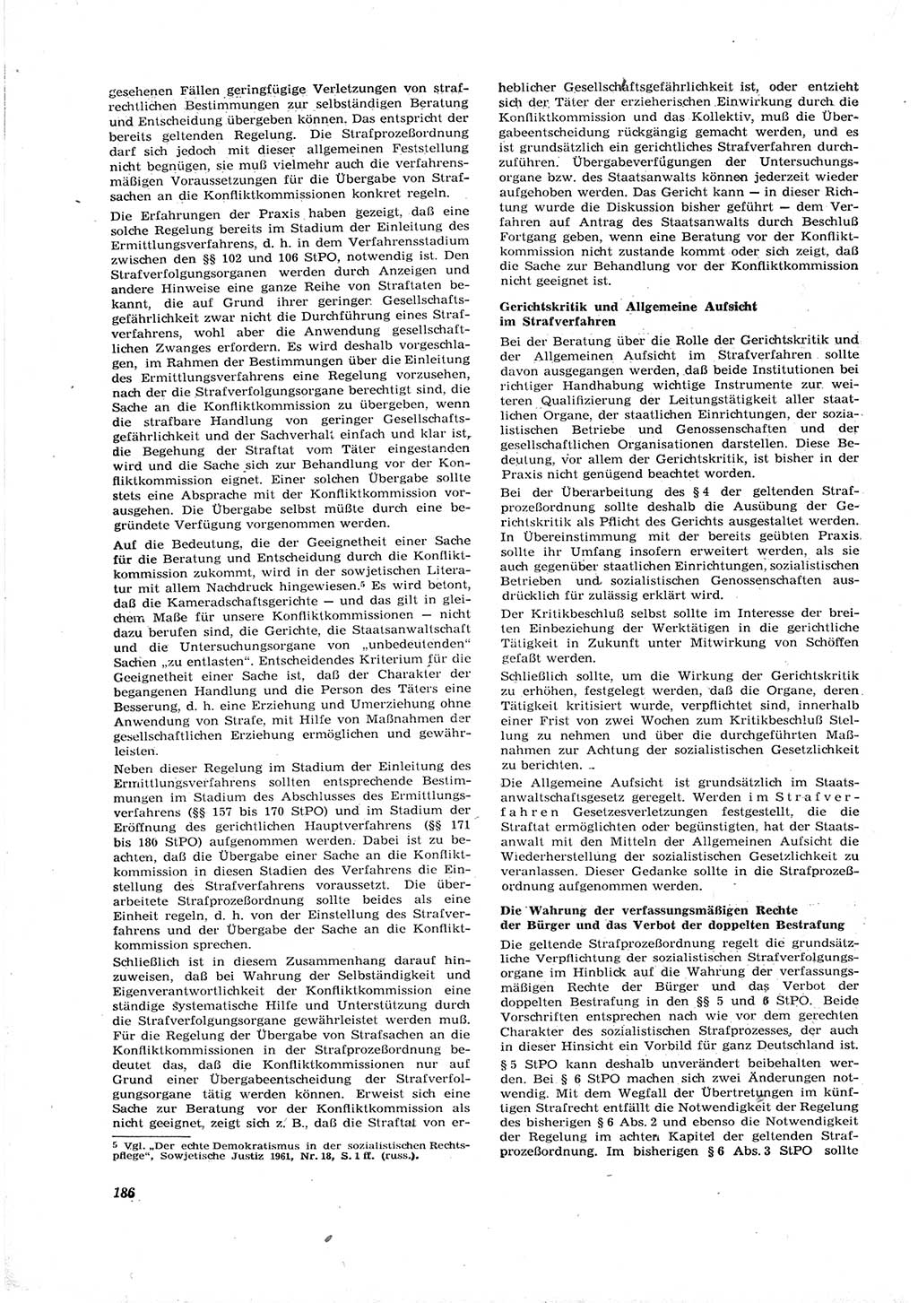 Neue Justiz (NJ), Zeitschrift für Recht und Rechtswissenschaft [Deutsche Demokratische Republik (DDR)], 16. Jahrgang 1962, Seite 186 (NJ DDR 1962, S. 186)
