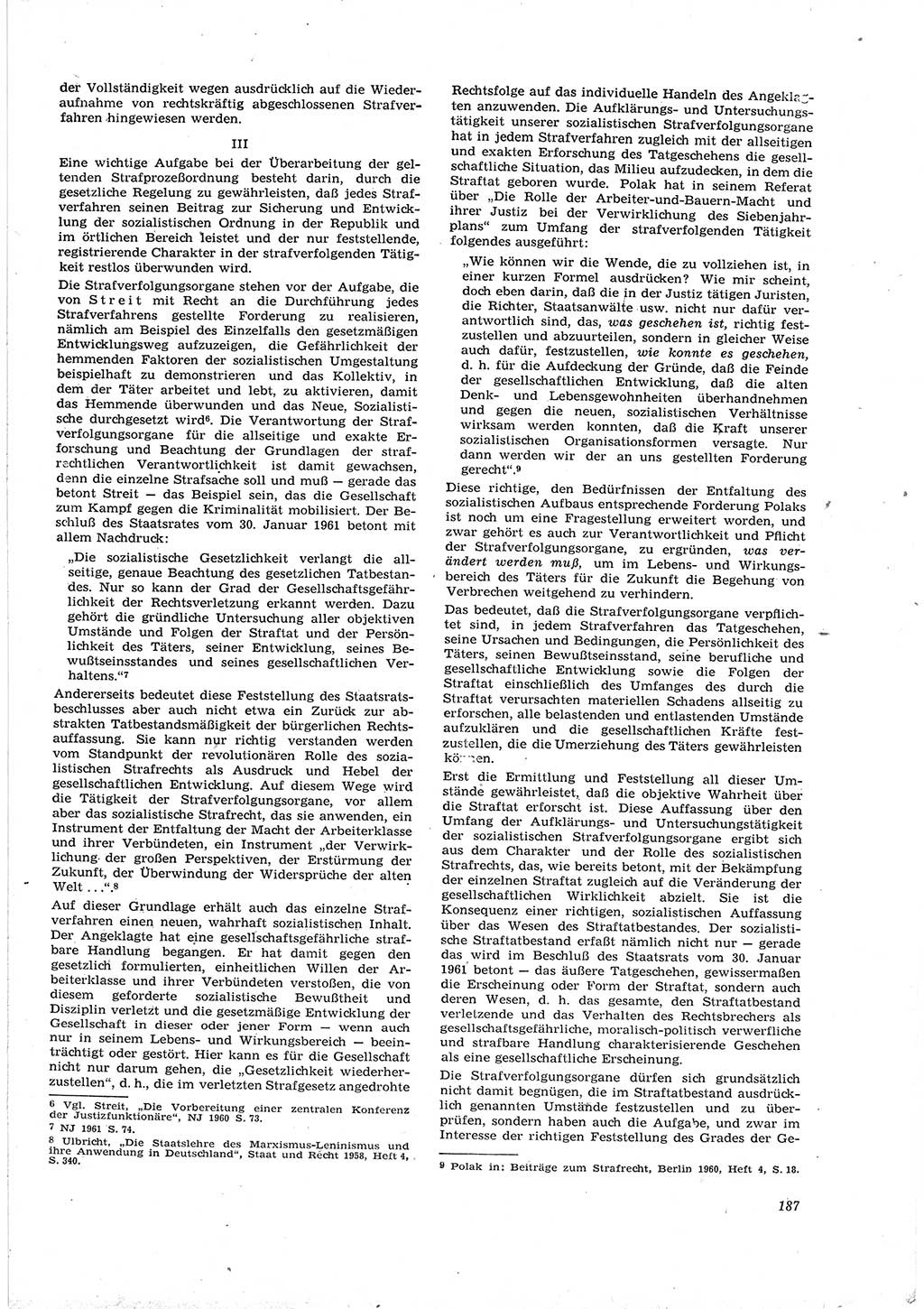 Neue Justiz (NJ), Zeitschrift für Recht und Rechtswissenschaft [Deutsche Demokratische Republik (DDR)], 16. Jahrgang 1962, Seite 187 (NJ DDR 1962, S. 187)