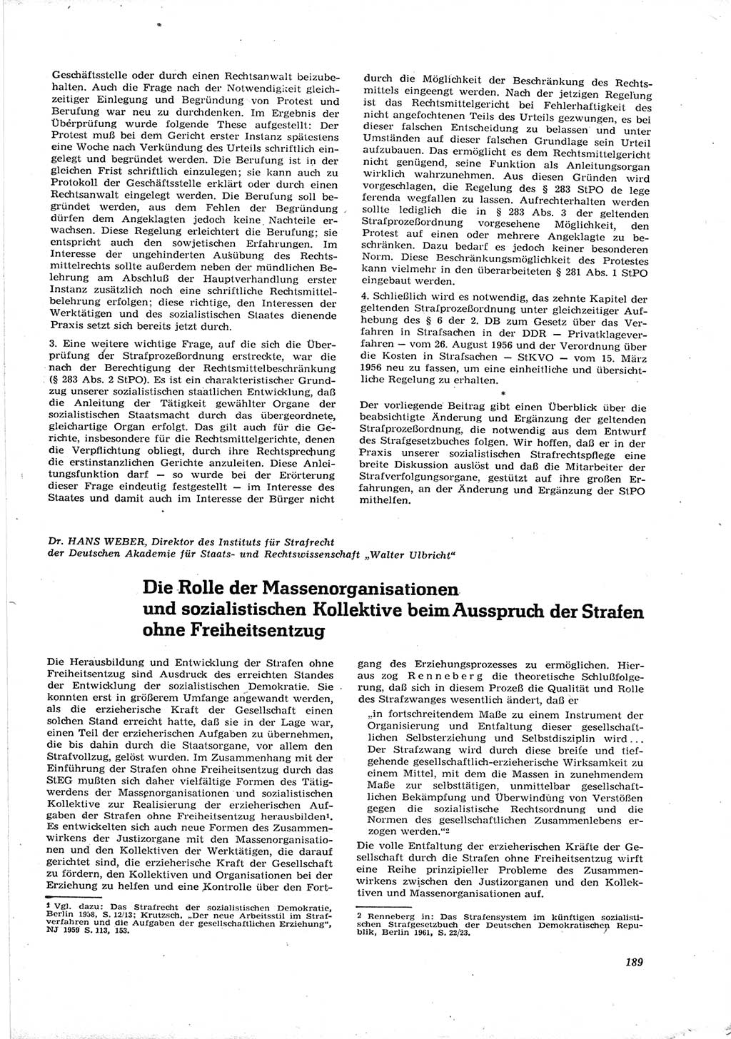 Neue Justiz (NJ), Zeitschrift für Recht und Rechtswissenschaft [Deutsche Demokratische Republik (DDR)], 16. Jahrgang 1962, Seite 189 (NJ DDR 1962, S. 189)