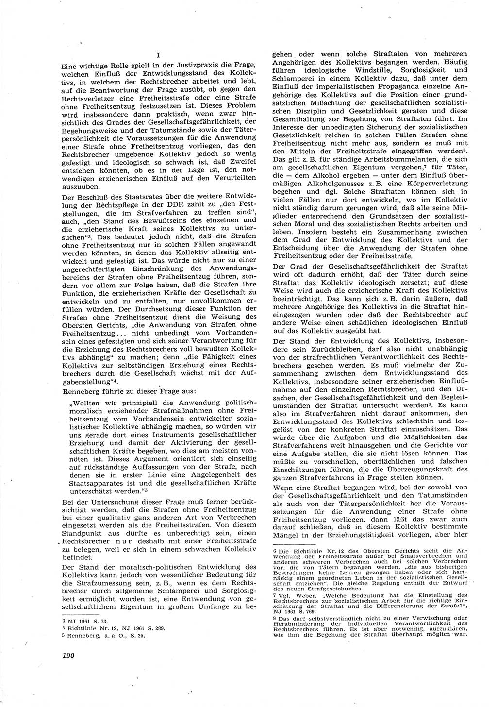 Neue Justiz (NJ), Zeitschrift für Recht und Rechtswissenschaft [Deutsche Demokratische Republik (DDR)], 16. Jahrgang 1962, Seite 190 (NJ DDR 1962, S. 190)