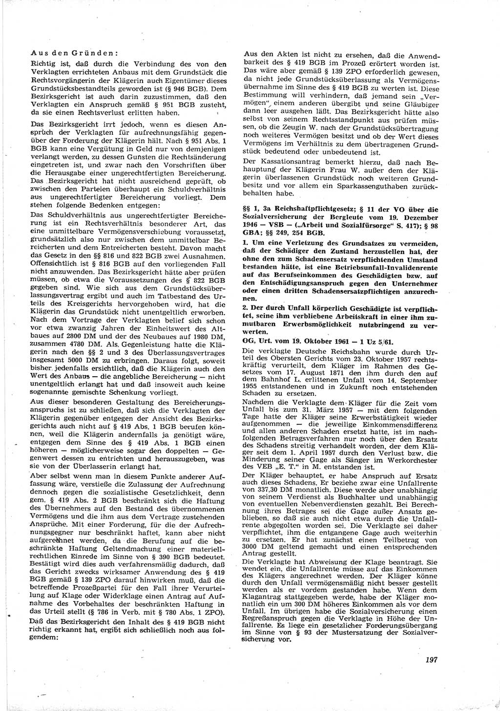 Neue Justiz (NJ), Zeitschrift für Recht und Rechtswissenschaft [Deutsche Demokratische Republik (DDR)], 16. Jahrgang 1962, Seite 197 (NJ DDR 1962, S. 197)