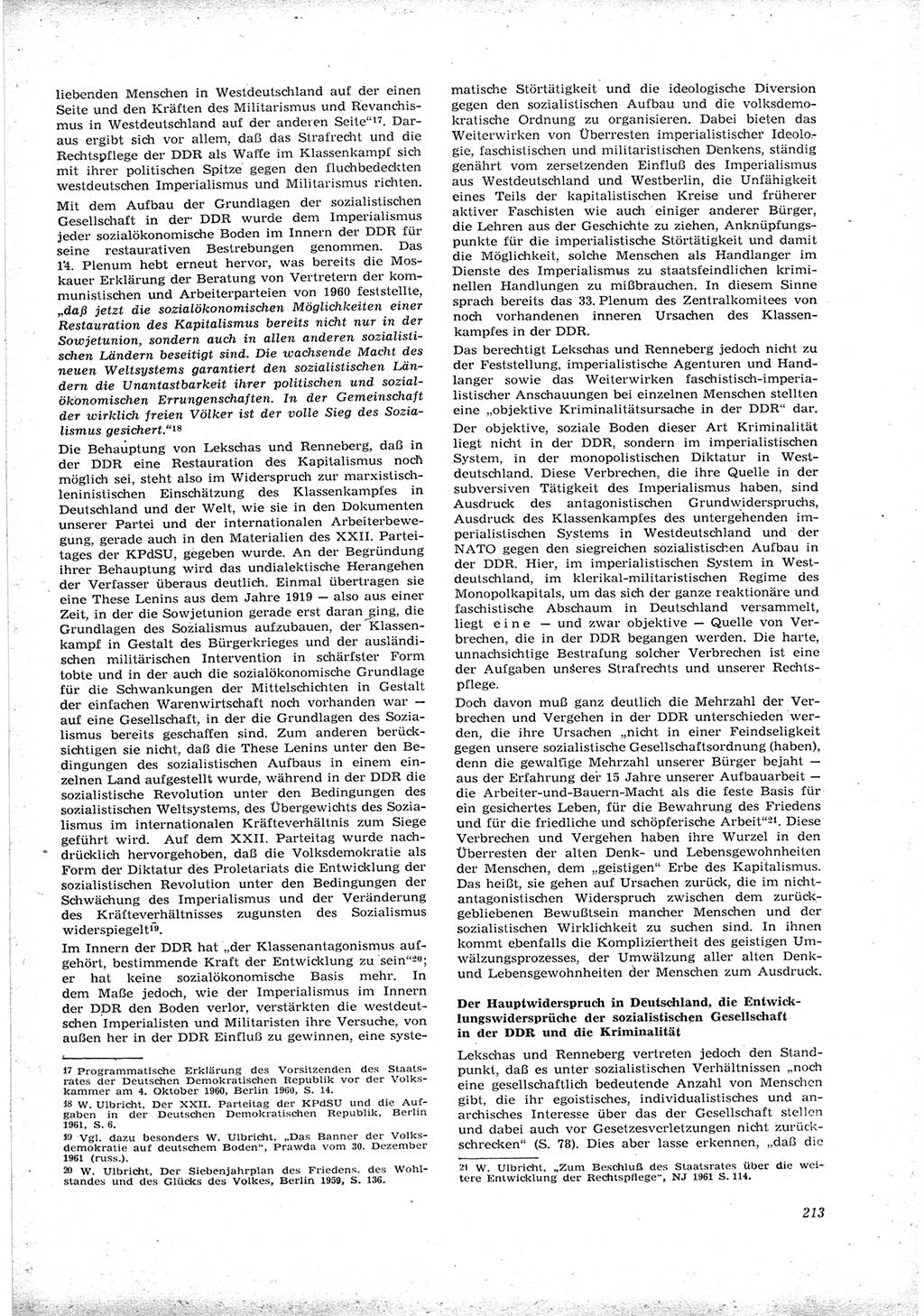 Neue Justiz (NJ), Zeitschrift für Recht und Rechtswissenschaft [Deutsche Demokratische Republik (DDR)], 16. Jahrgang 1962, Seite 213 (NJ DDR 1962, S. 213)