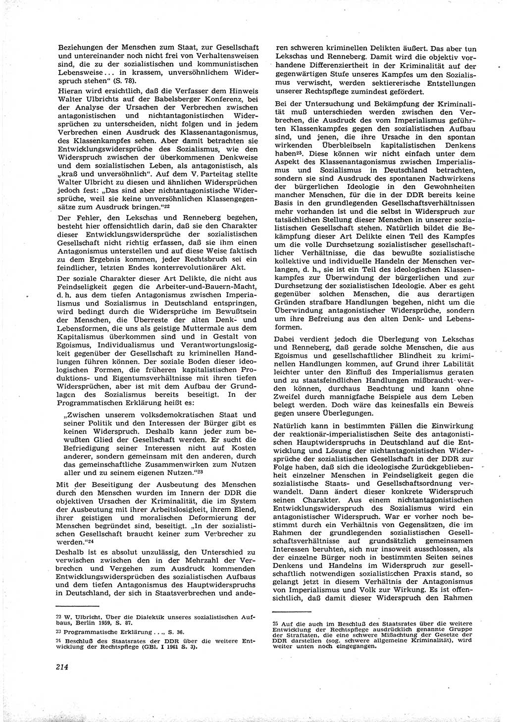 Neue Justiz (NJ), Zeitschrift für Recht und Rechtswissenschaft [Deutsche Demokratische Republik (DDR)], 16. Jahrgang 1962, Seite 214 (NJ DDR 1962, S. 214)