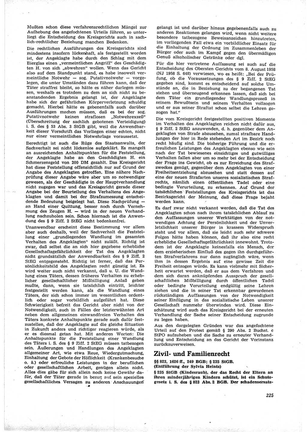 Neue Justiz (NJ), Zeitschrift für Recht und Rechtswissenschaft [Deutsche Demokratische Republik (DDR)], 16. Jahrgang 1962, Seite 225 (NJ DDR 1962, S. 225)