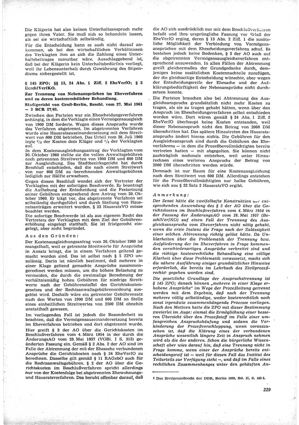 Neue Justiz (NJ), Zeitschrift für Recht und Rechtswissenschaft [Deutsche Demokratische Republik (DDR)], 16. Jahrgang 1962, Seite 229 (NJ DDR 1962, S. 229)