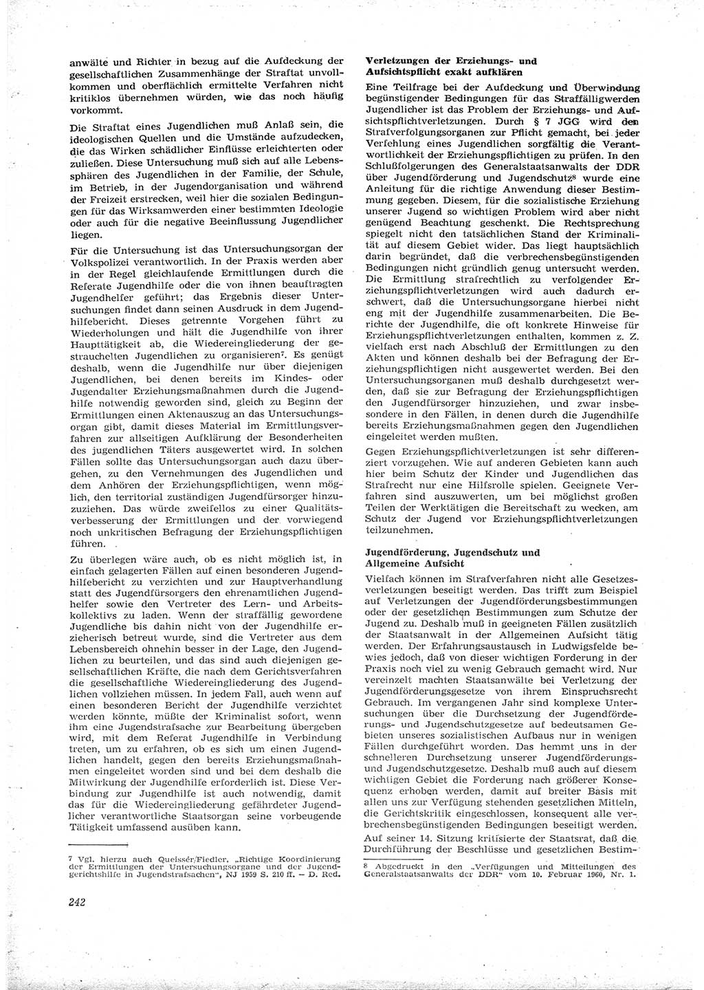 Neue Justiz (NJ), Zeitschrift für Recht und Rechtswissenschaft [Deutsche Demokratische Republik (DDR)], 16. Jahrgang 1962, Seite 242 (NJ DDR 1962, S. 242)