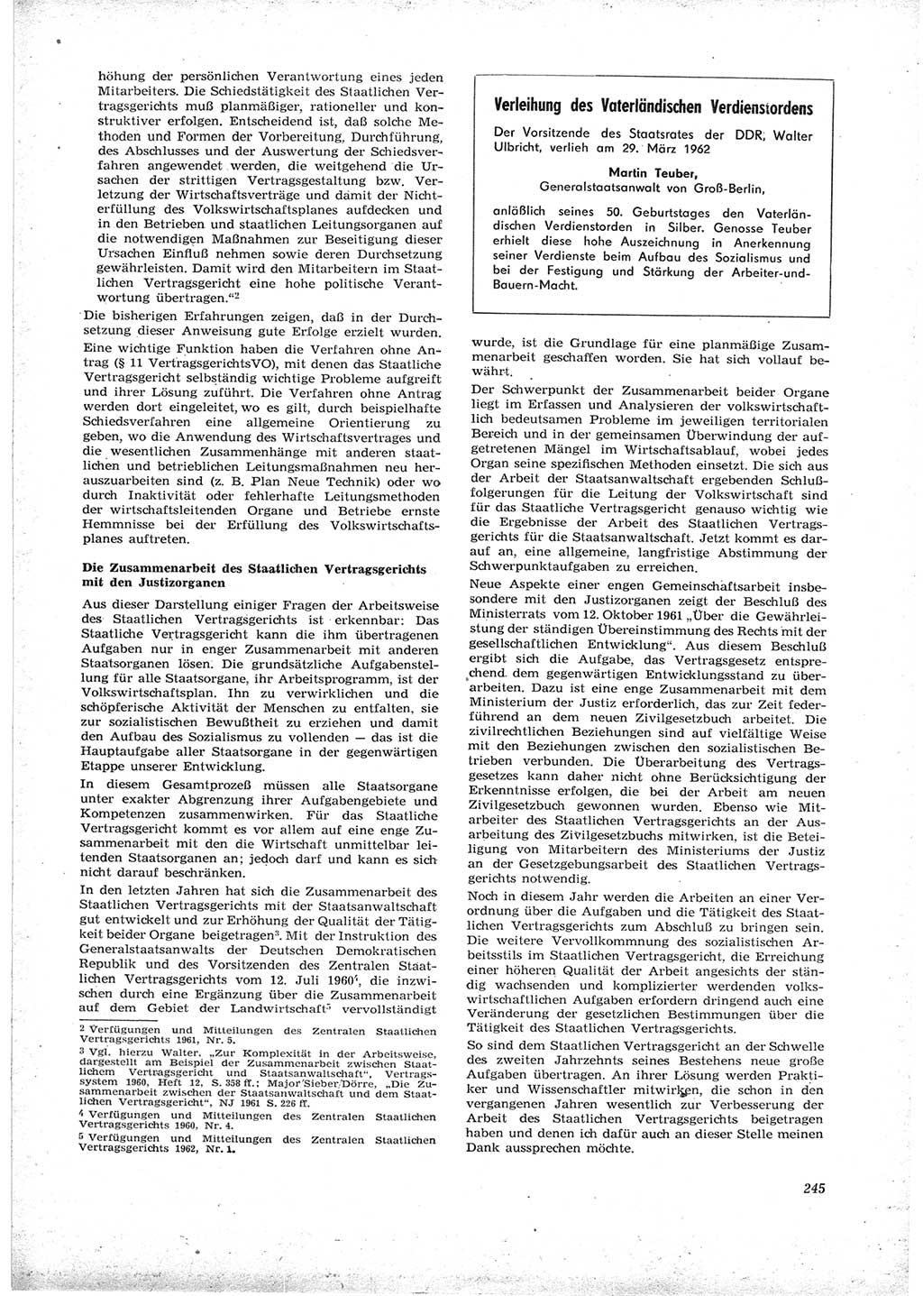 Neue Justiz (NJ), Zeitschrift für Recht und Rechtswissenschaft [Deutsche Demokratische Republik (DDR)], 16. Jahrgang 1962, Seite 245 (NJ DDR 1962, S. 245)