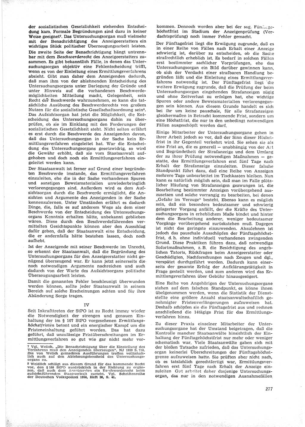Neue Justiz (NJ), Zeitschrift für Recht und Rechtswissenschaft [Deutsche Demokratische Republik (DDR)], 16. Jahrgang 1962, Seite 277 (NJ DDR 1962, S. 277)
