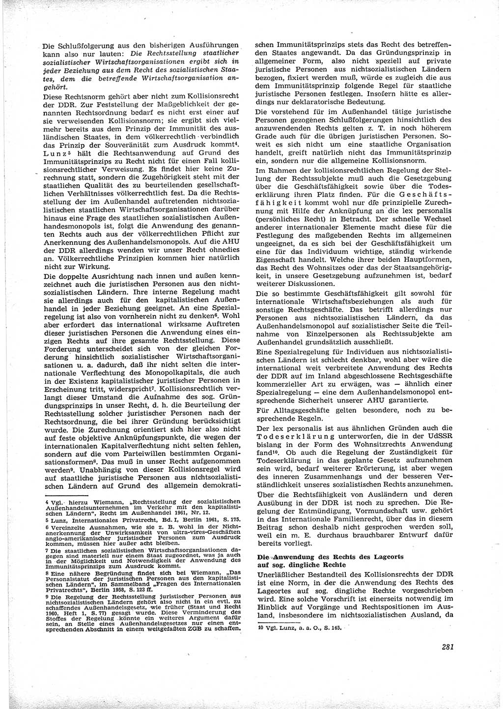 Neue Justiz (NJ), Zeitschrift für Recht und Rechtswissenschaft [Deutsche Demokratische Republik (DDR)], 16. Jahrgang 1962, Seite 281 (NJ DDR 1962, S. 281)