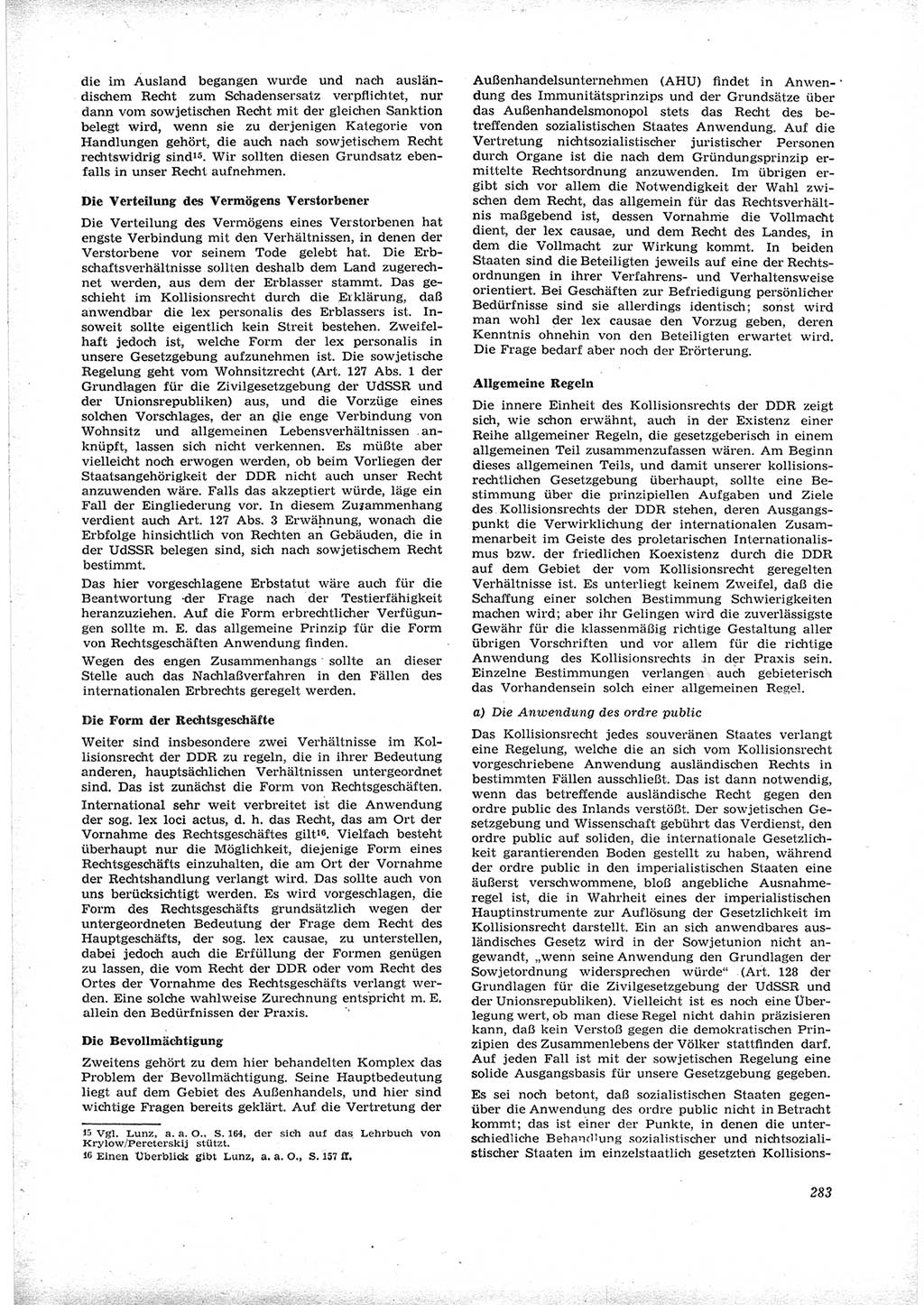 Neue Justiz (NJ), Zeitschrift für Recht und Rechtswissenschaft [Deutsche Demokratische Republik (DDR)], 16. Jahrgang 1962, Seite 283 (NJ DDR 1962, S. 283)