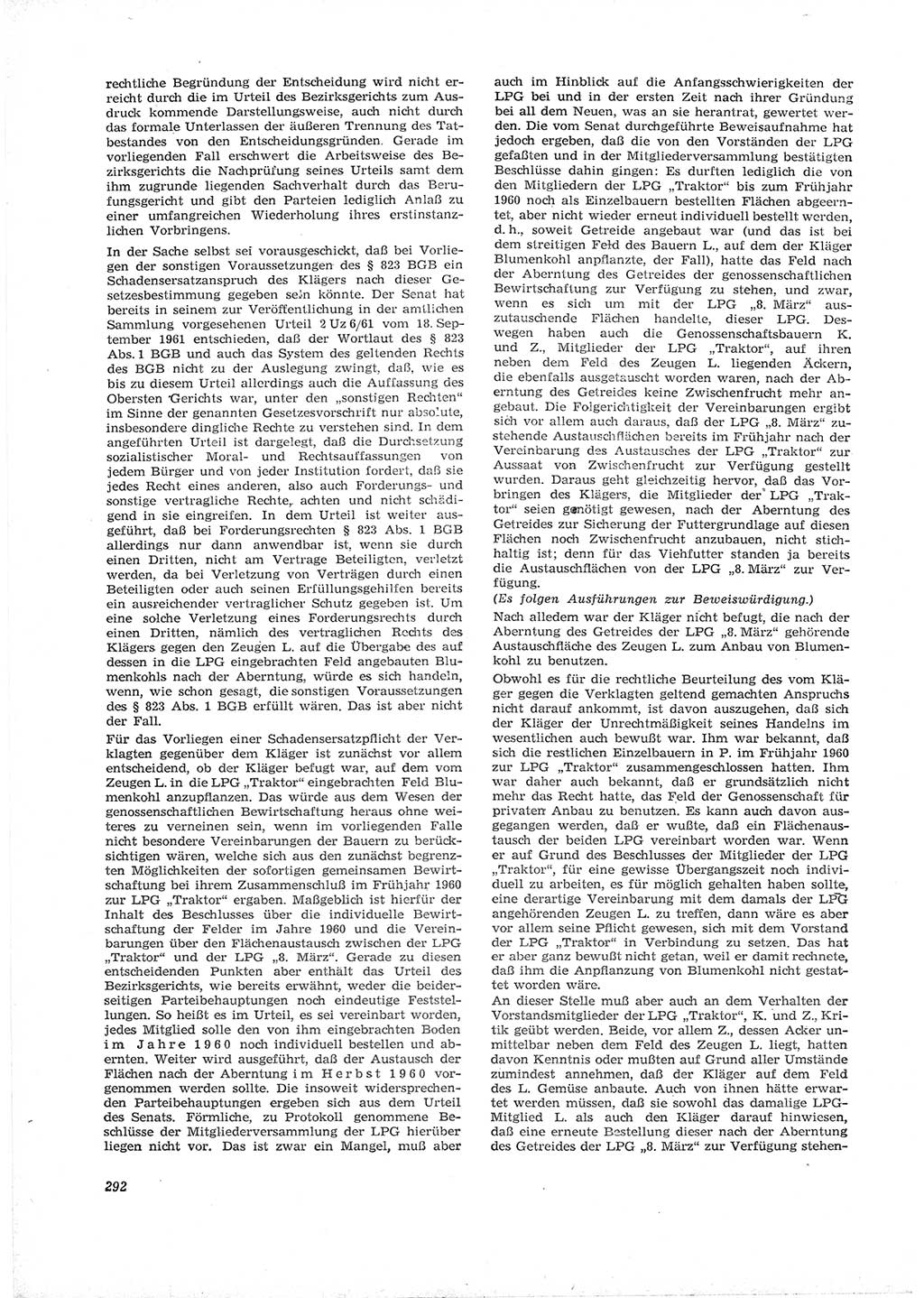 Neue Justiz (NJ), Zeitschrift für Recht und Rechtswissenschaft [Deutsche Demokratische Republik (DDR)], 16. Jahrgang 1962, Seite 292 (NJ DDR 1962, S. 292)