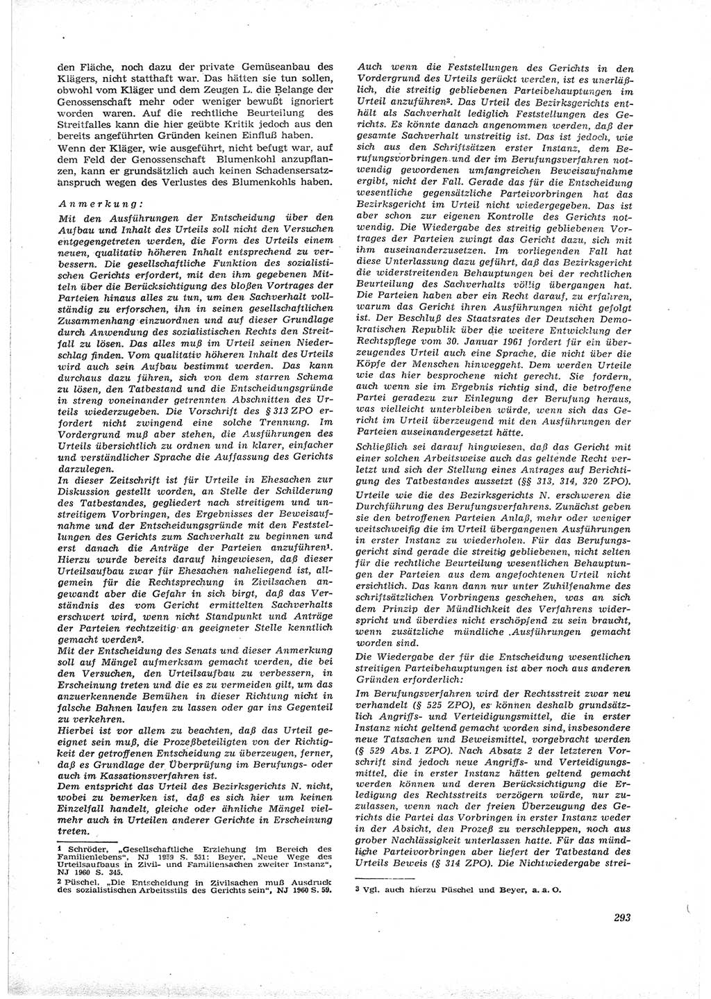 Neue Justiz (NJ), Zeitschrift für Recht und Rechtswissenschaft [Deutsche Demokratische Republik (DDR)], 16. Jahrgang 1962, Seite 293 (NJ DDR 1962, S. 293)