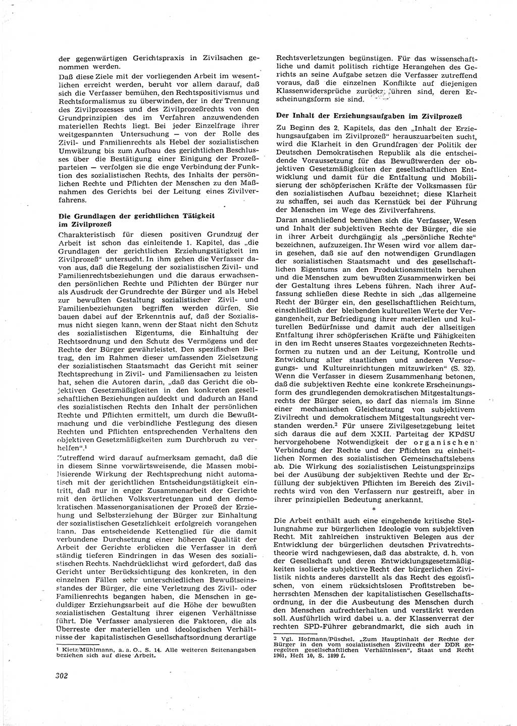 Neue Justiz (NJ), Zeitschrift für Recht und Rechtswissenschaft [Deutsche Demokratische Republik (DDR)], 16. Jahrgang 1962, Seite 302 (NJ DDR 1962, S. 302)