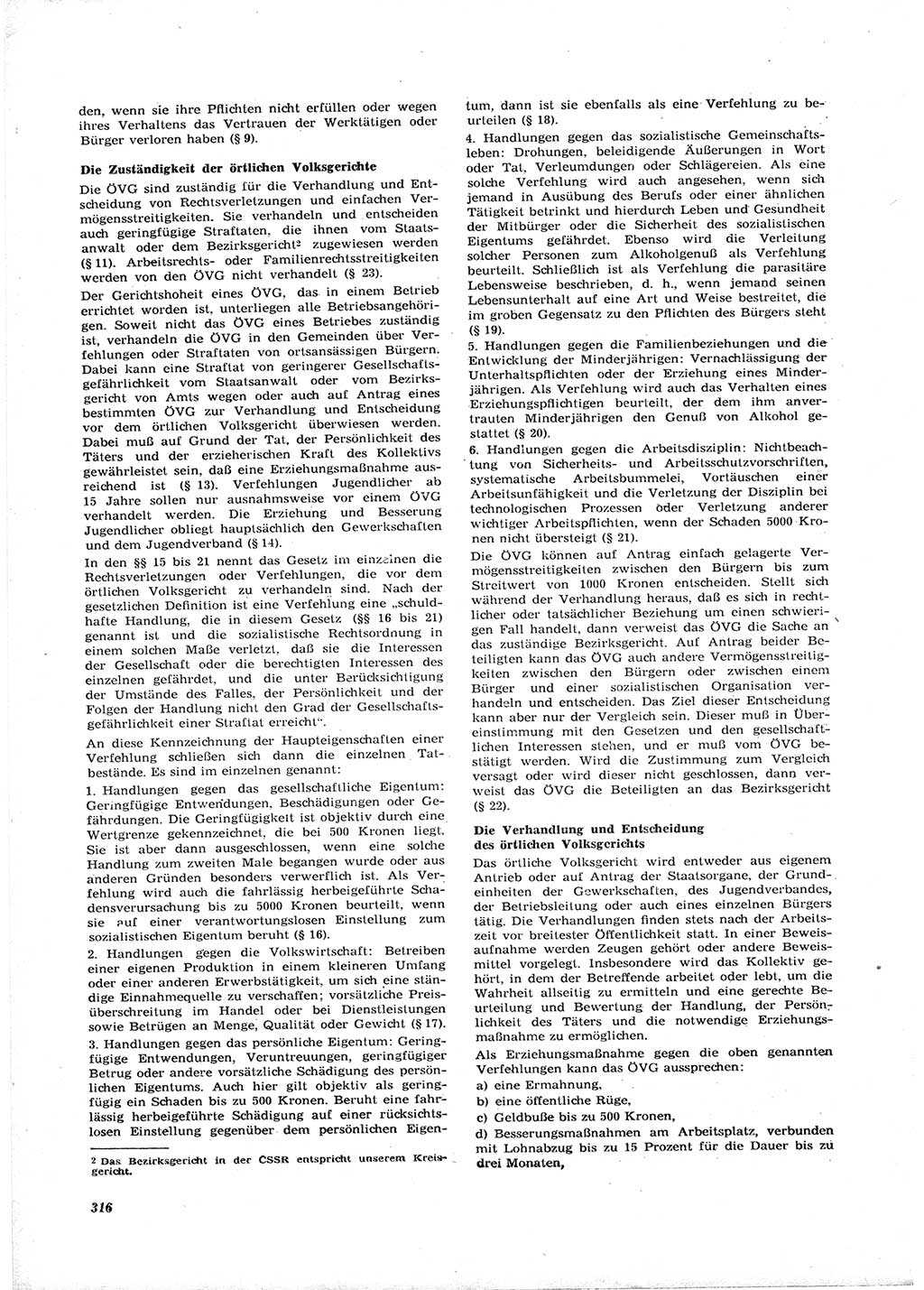 Neue Justiz (NJ), Zeitschrift für Recht und Rechtswissenschaft [Deutsche Demokratische Republik (DDR)], 16. Jahrgang 1962, Seite 316 (NJ DDR 1962, S. 316)