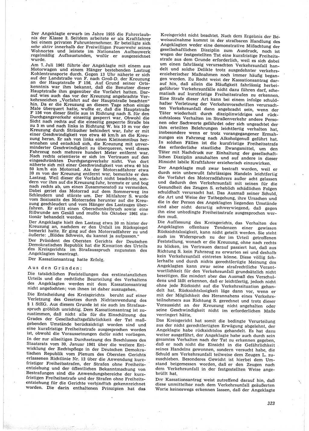 Neue Justiz (NJ), Zeitschrift für Recht und Rechtswissenschaft [Deutsche Demokratische Republik (DDR)], 16. Jahrgang 1962, Seite 323 (NJ DDR 1962, S. 323)