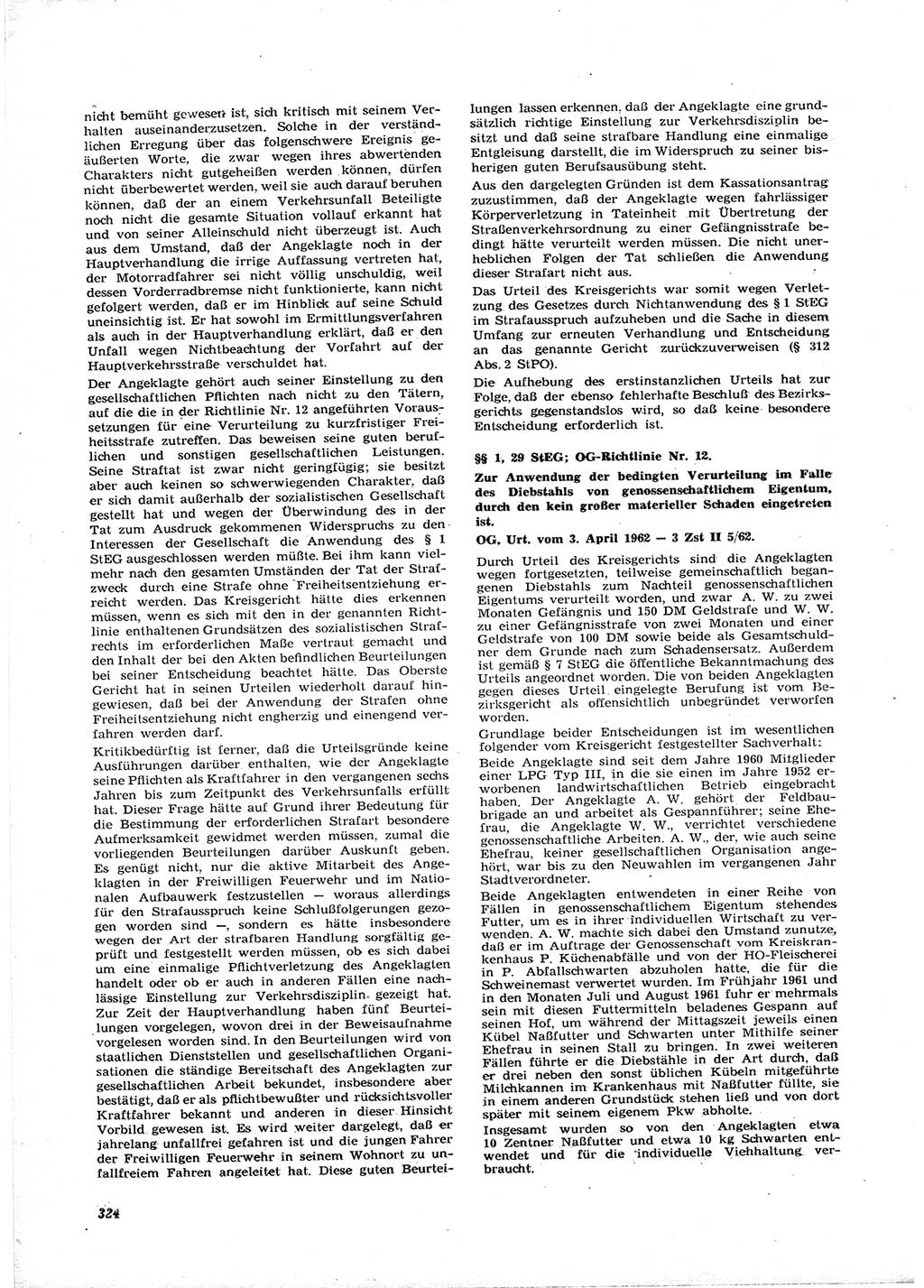 Neue Justiz (NJ), Zeitschrift für Recht und Rechtswissenschaft [Deutsche Demokratische Republik (DDR)], 16. Jahrgang 1962, Seite 324 (NJ DDR 1962, S. 324)