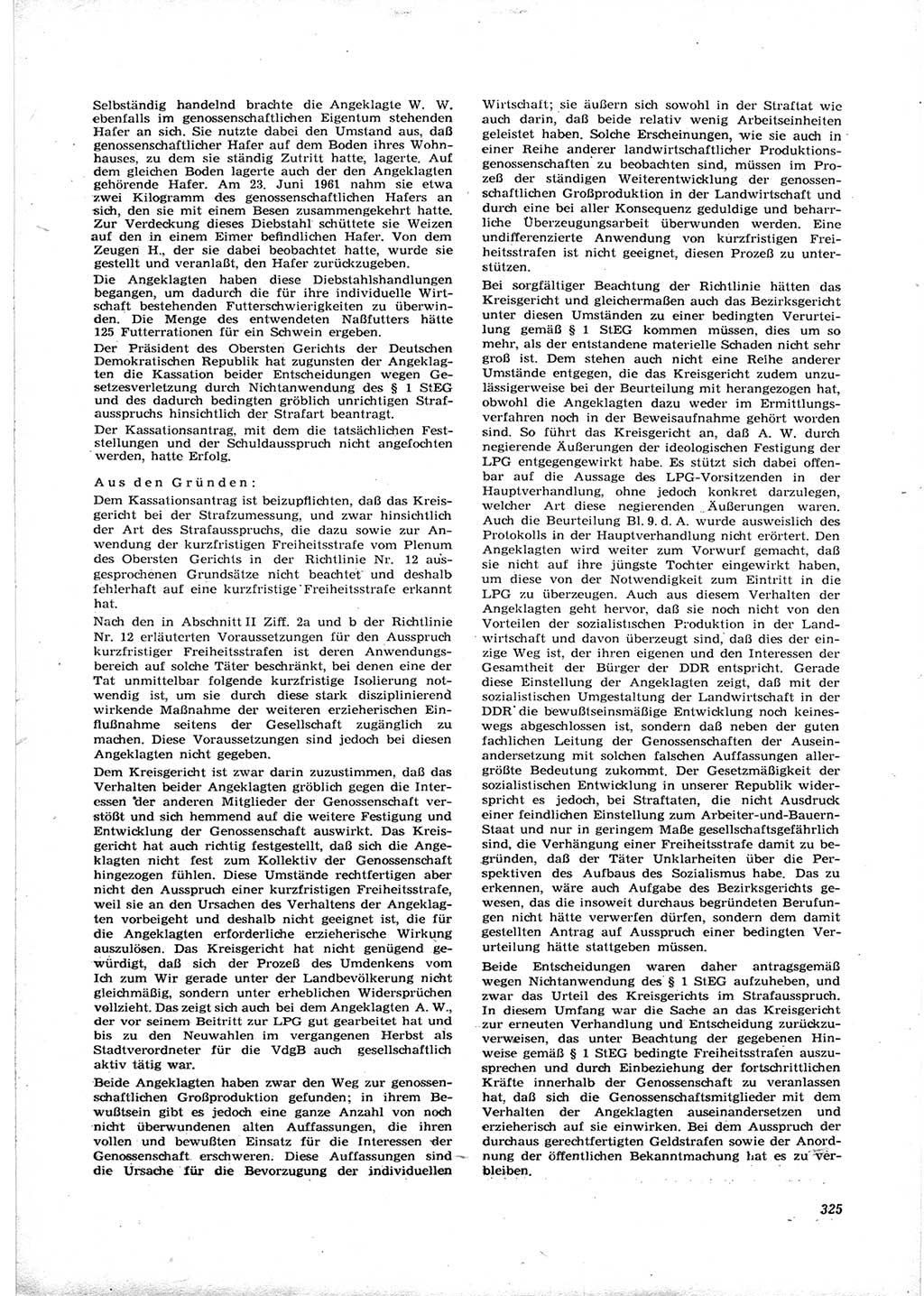 Neue Justiz (NJ), Zeitschrift für Recht und Rechtswissenschaft [Deutsche Demokratische Republik (DDR)], 16. Jahrgang 1962, Seite 325 (NJ DDR 1962, S. 325)