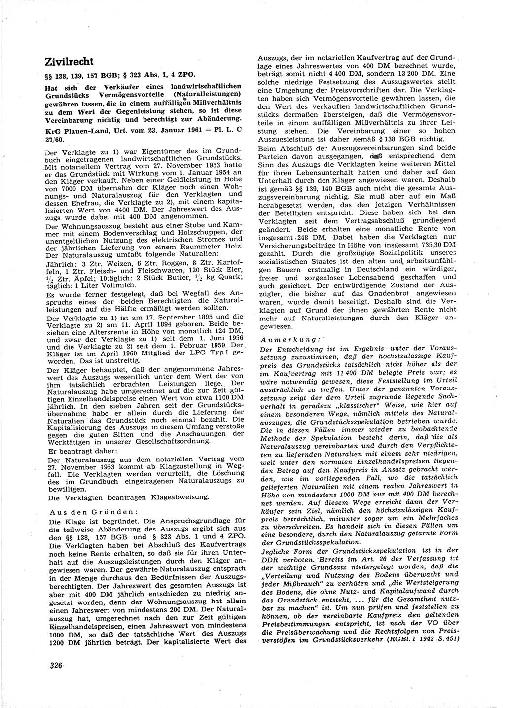 Neue Justiz (NJ), Zeitschrift für Recht und Rechtswissenschaft [Deutsche Demokratische Republik (DDR)], 16. Jahrgang 1962, Seite 326 (NJ DDR 1962, S. 326)