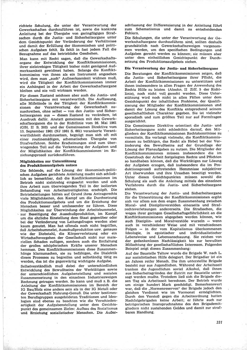 Neue Justiz (NJ), Zeitschrift für Recht und Rechtswissenschaft [Deutsche Demokratische Republik (DDR)], 16. Jahrgang 1962, Seite 331 (NJ DDR 1962, S. 331)