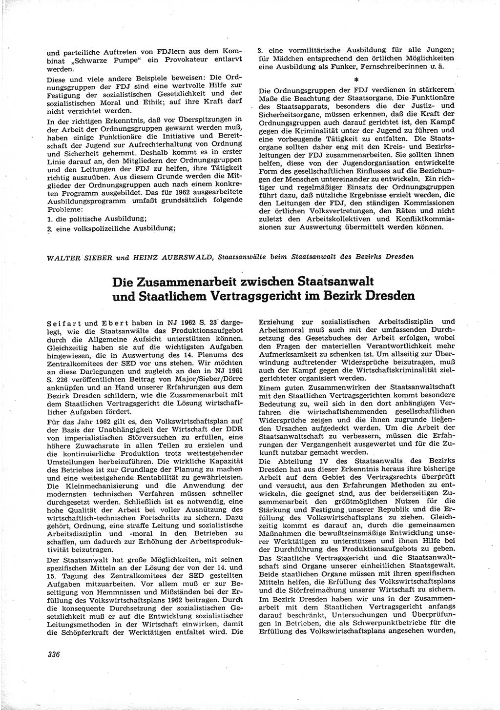 Neue Justiz (NJ), Zeitschrift für Recht und Rechtswissenschaft [Deutsche Demokratische Republik (DDR)], 16. Jahrgang 1962, Seite 336 (NJ DDR 1962, S. 336)