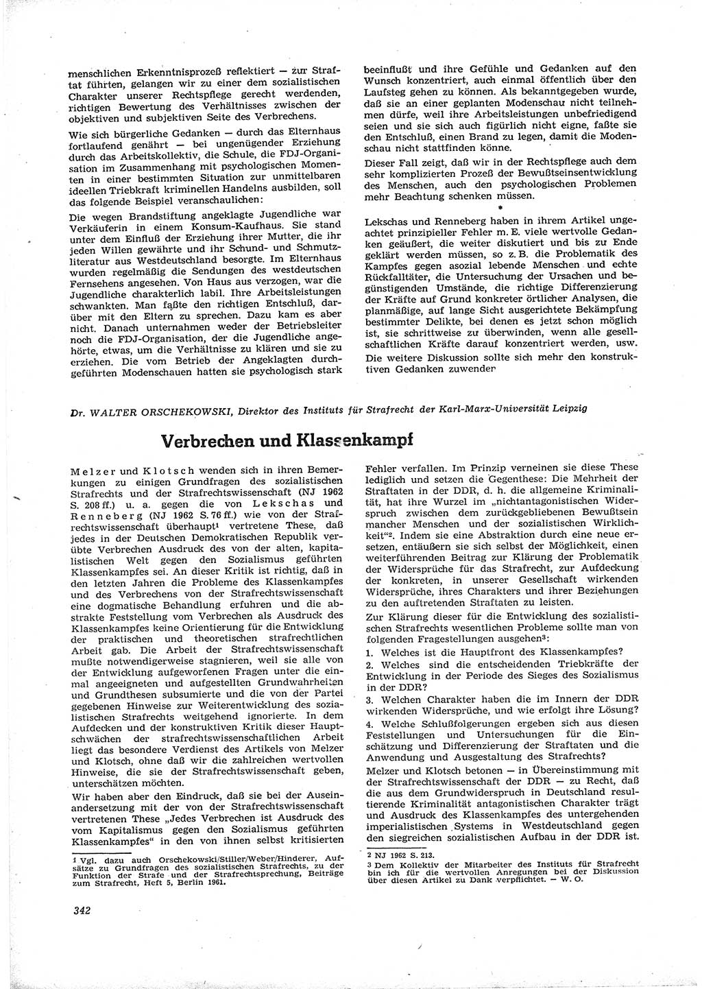 Neue Justiz (NJ), Zeitschrift für Recht und Rechtswissenschaft [Deutsche Demokratische Republik (DDR)], 16. Jahrgang 1962, Seite 342 (NJ DDR 1962, S. 342)