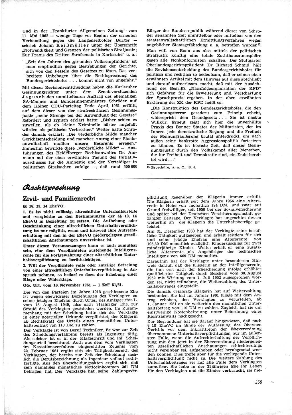 Neue Justiz (NJ), Zeitschrift für Recht und Rechtswissenschaft [Deutsche Demokratische Republik (DDR)], 16. Jahrgang 1962, Seite 355 (NJ DDR 1962, S. 355)