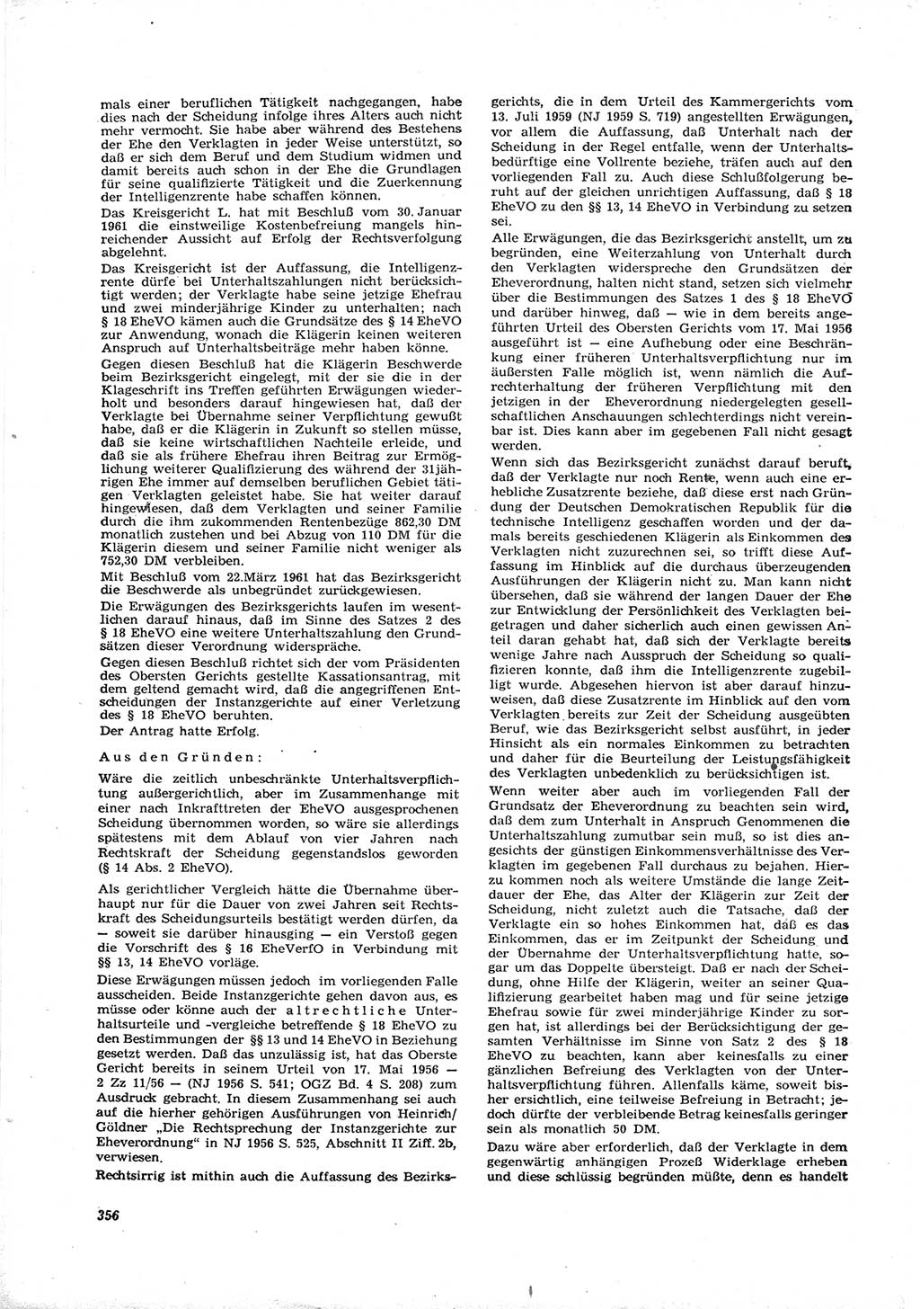 Neue Justiz (NJ), Zeitschrift für Recht und Rechtswissenschaft [Deutsche Demokratische Republik (DDR)], 16. Jahrgang 1962, Seite 356 (NJ DDR 1962, S. 356)