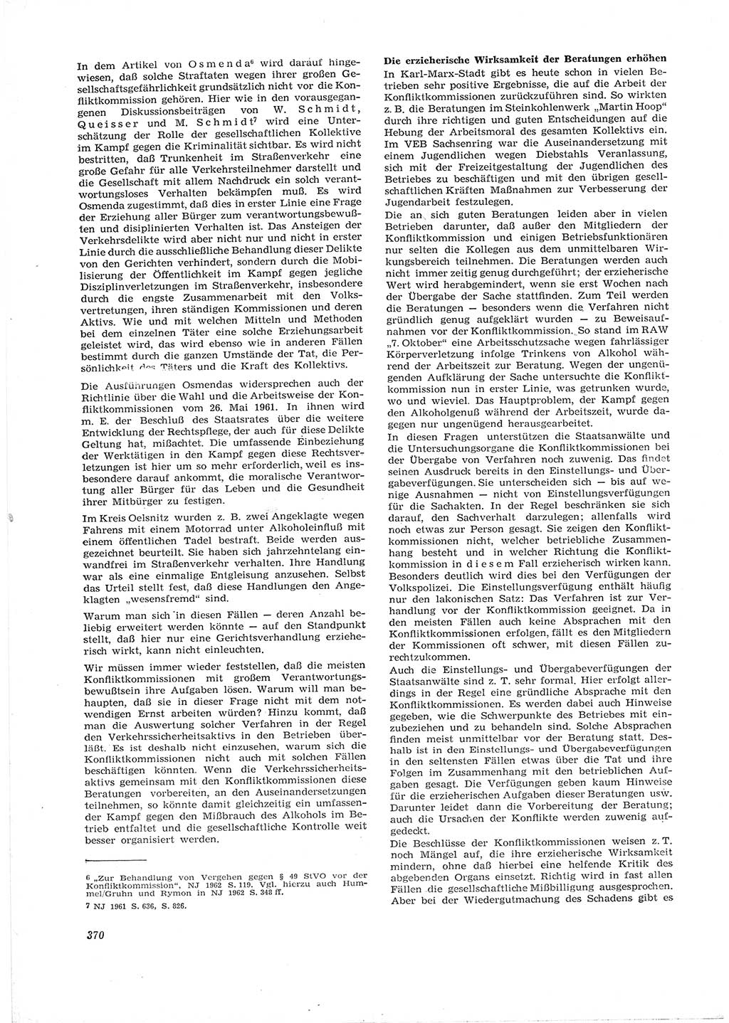 Neue Justiz (NJ), Zeitschrift für Recht und Rechtswissenschaft [Deutsche Demokratische Republik (DDR)], 16. Jahrgang 1962, Seite 370 (NJ DDR 1962, S. 370)