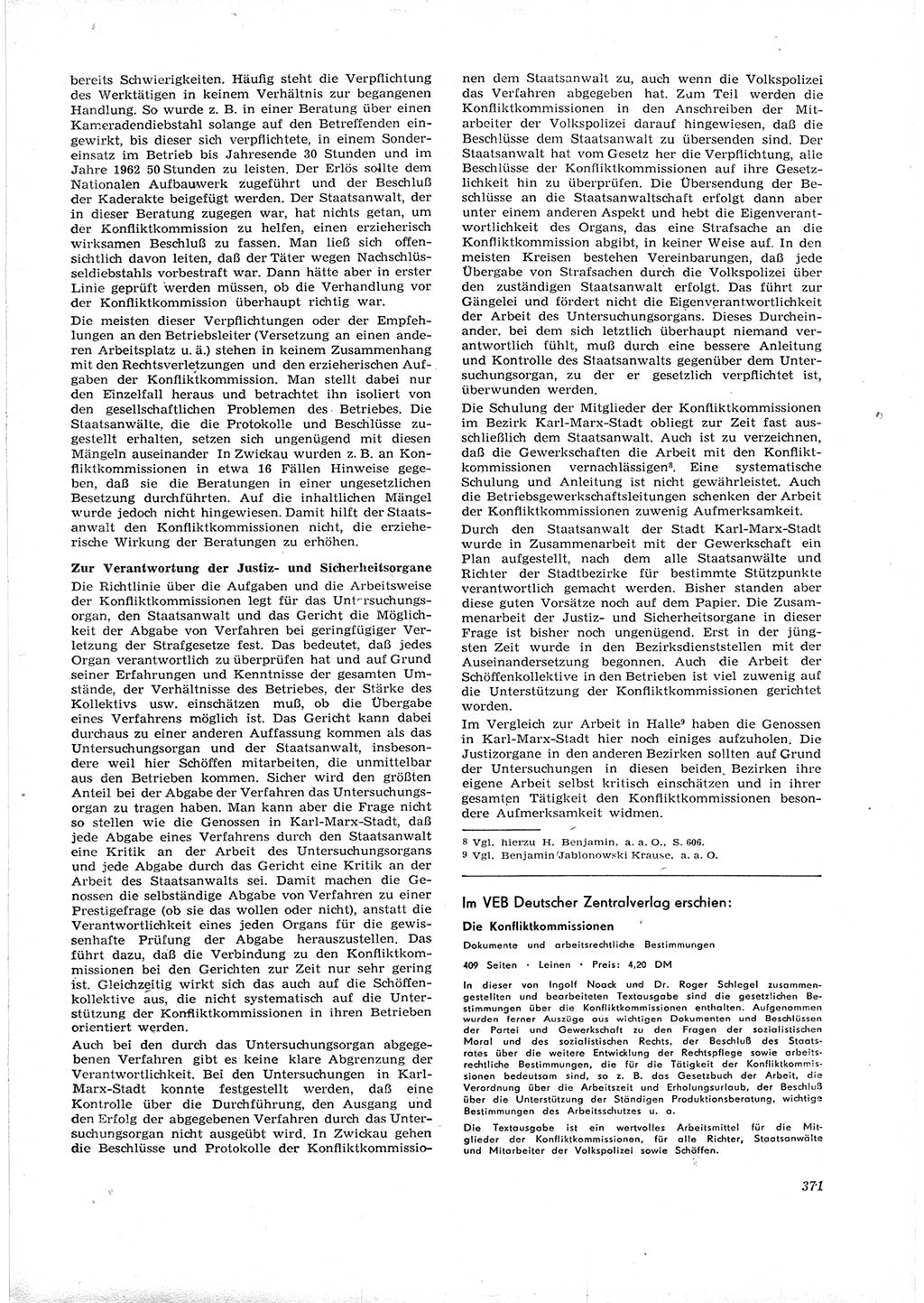 Neue Justiz (NJ), Zeitschrift für Recht und Rechtswissenschaft [Deutsche Demokratische Republik (DDR)], 16. Jahrgang 1962, Seite 371 (NJ DDR 1962, S. 371)