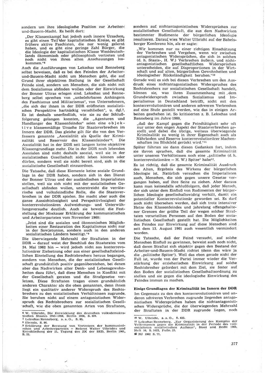 Neue Justiz (NJ), Zeitschrift für Recht und Rechtswissenschaft [Deutsche Demokratische Republik (DDR)], 16. Jahrgang 1962, Seite 377 (NJ DDR 1962, S. 377)