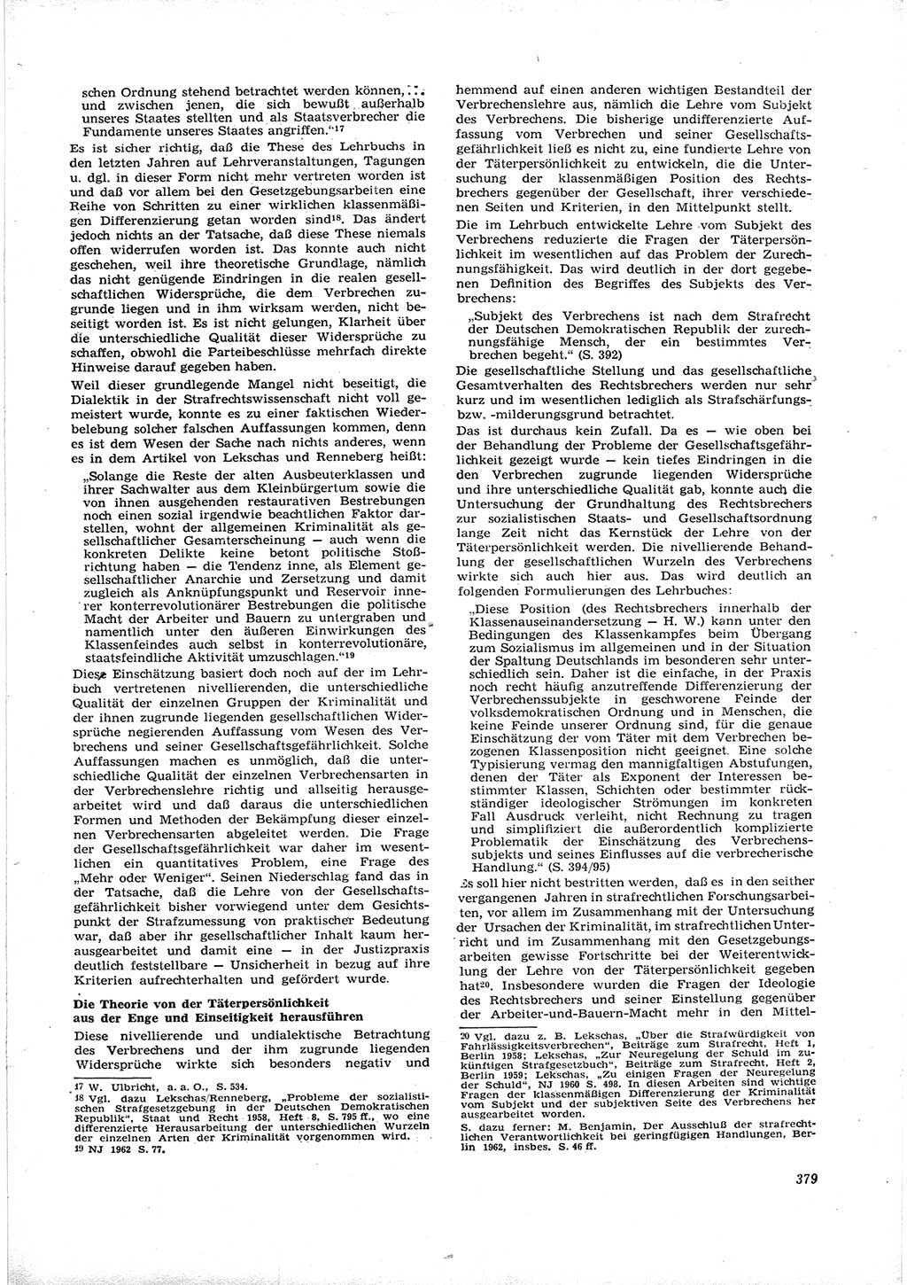 Neue Justiz (NJ), Zeitschrift für Recht und Rechtswissenschaft [Deutsche Demokratische Republik (DDR)], 16. Jahrgang 1962, Seite 379 (NJ DDR 1962, S. 379)
