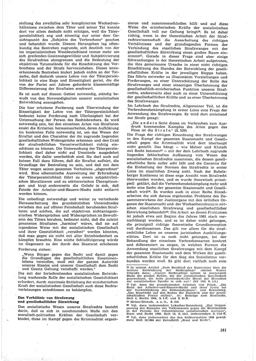 Neue Justiz (NJ), Zeitschrift für Recht und Rechtswissenschaft [Deutsche Demokratische Republik (DDR)], 16. Jahrgang 1962, Seite 381 (NJ DDR 1962, S. 381)