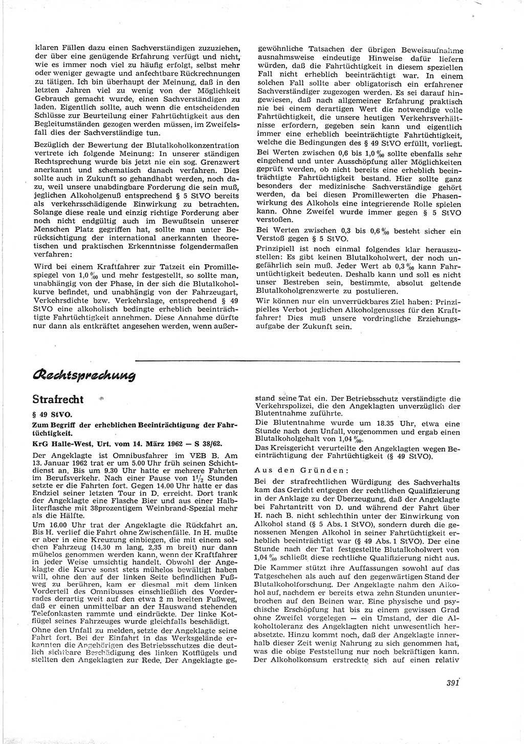 Neue Justiz (NJ), Zeitschrift für Recht und Rechtswissenschaft [Deutsche Demokratische Republik (DDR)], 16. Jahrgang 1962, Seite 391 (NJ DDR 1962, S. 391)