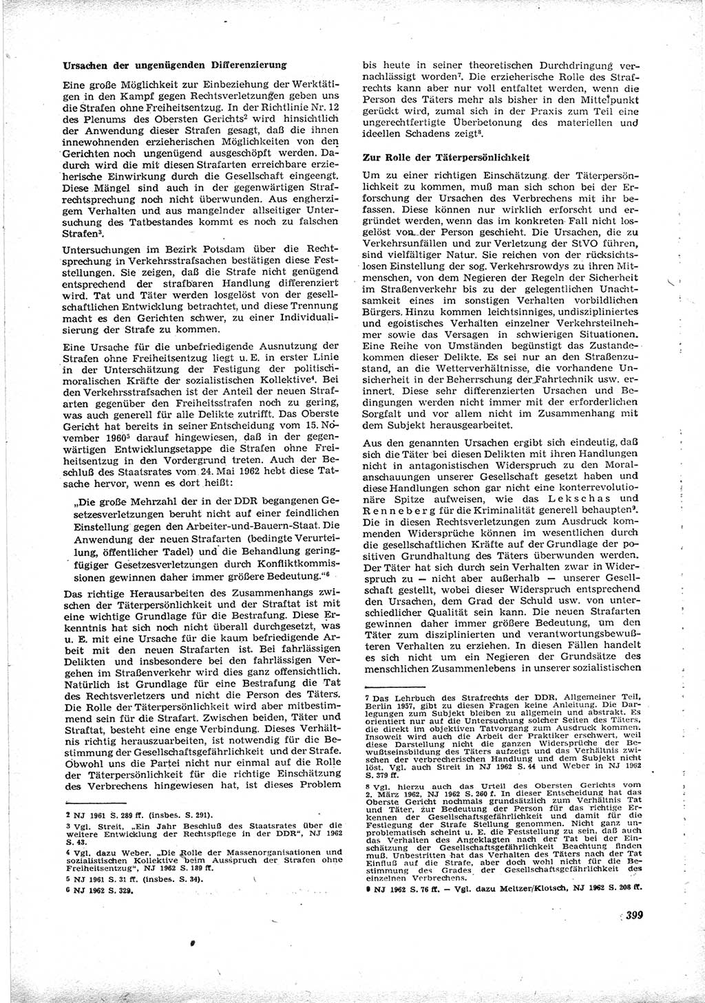 Neue Justiz (NJ), Zeitschrift für Recht und Rechtswissenschaft [Deutsche Demokratische Republik (DDR)], 16. Jahrgang 1962, Seite 399 (NJ DDR 1962, S. 399)