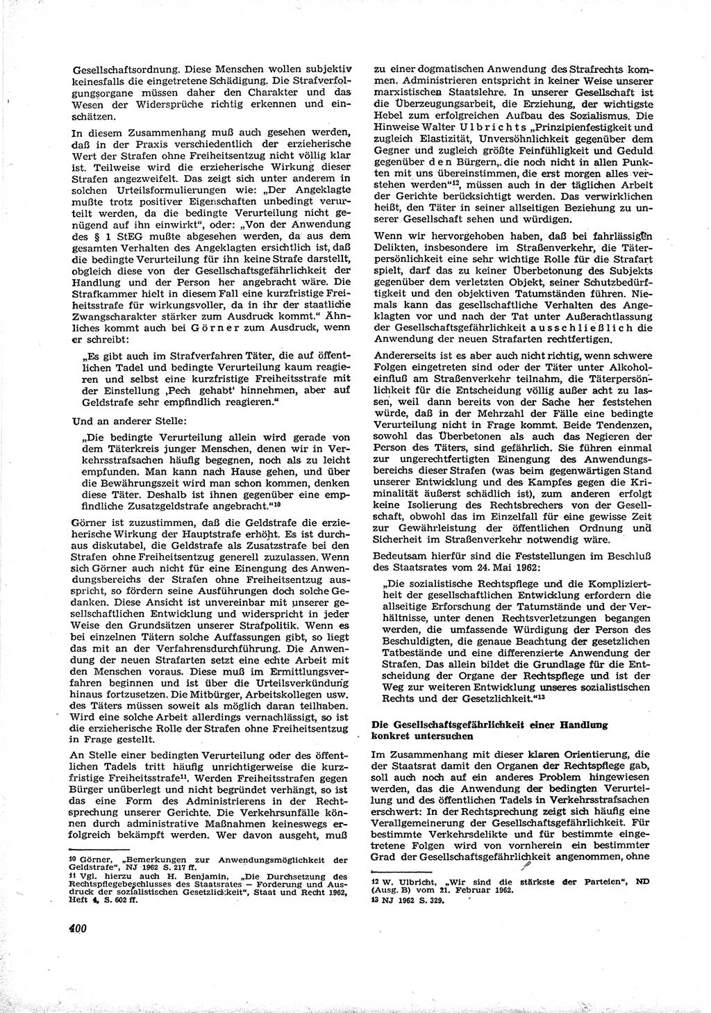 Neue Justiz (NJ), Zeitschrift für Recht und Rechtswissenschaft [Deutsche Demokratische Republik (DDR)], 16. Jahrgang 1962, Seite 400 (NJ DDR 1962, S. 400)