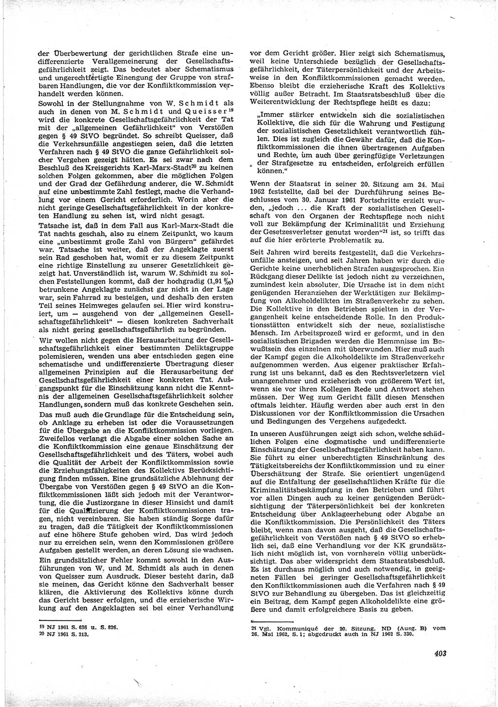 Neue Justiz (NJ), Zeitschrift für Recht und Rechtswissenschaft [Deutsche Demokratische Republik (DDR)], 16. Jahrgang 1962, Seite 403 (NJ DDR 1962, S. 403)