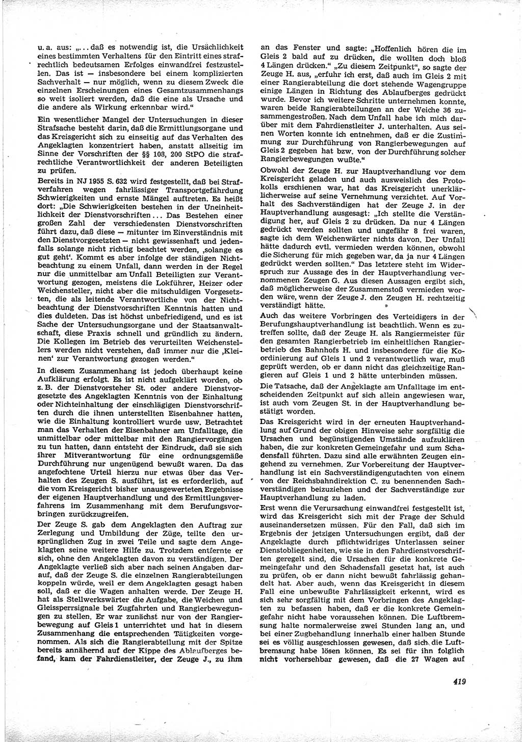 Neue Justiz (NJ), Zeitschrift für Recht und Rechtswissenschaft [Deutsche Demokratische Republik (DDR)], 16. Jahrgang 1962, Seite 419 (NJ DDR 1962, S. 419)