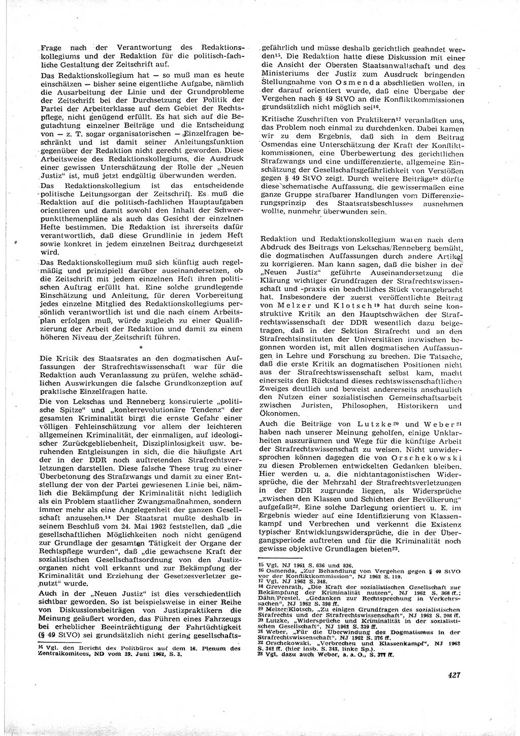 Neue Justiz (NJ), Zeitschrift für Recht und Rechtswissenschaft [Deutsche Demokratische Republik (DDR)], 16. Jahrgang 1962, Seite 427 (NJ DDR 1962, S. 427)