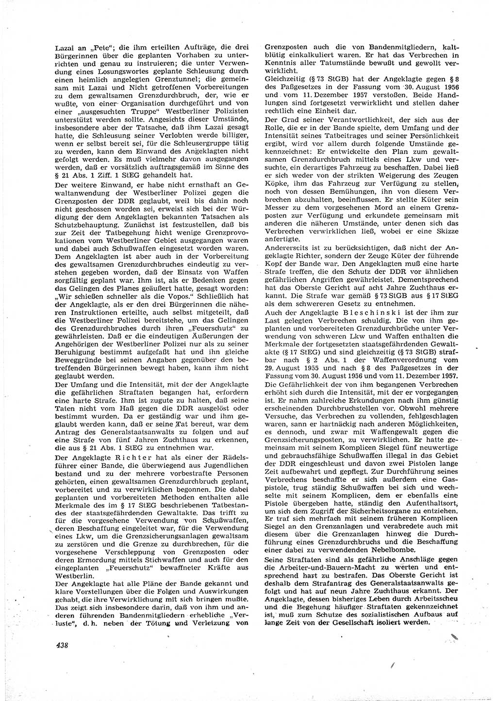 Neue Justiz (NJ), Zeitschrift für Recht und Rechtswissenschaft [Deutsche Demokratische Republik (DDR)], 16. Jahrgang 1962, Seite 438 (NJ DDR 1962, S. 438)