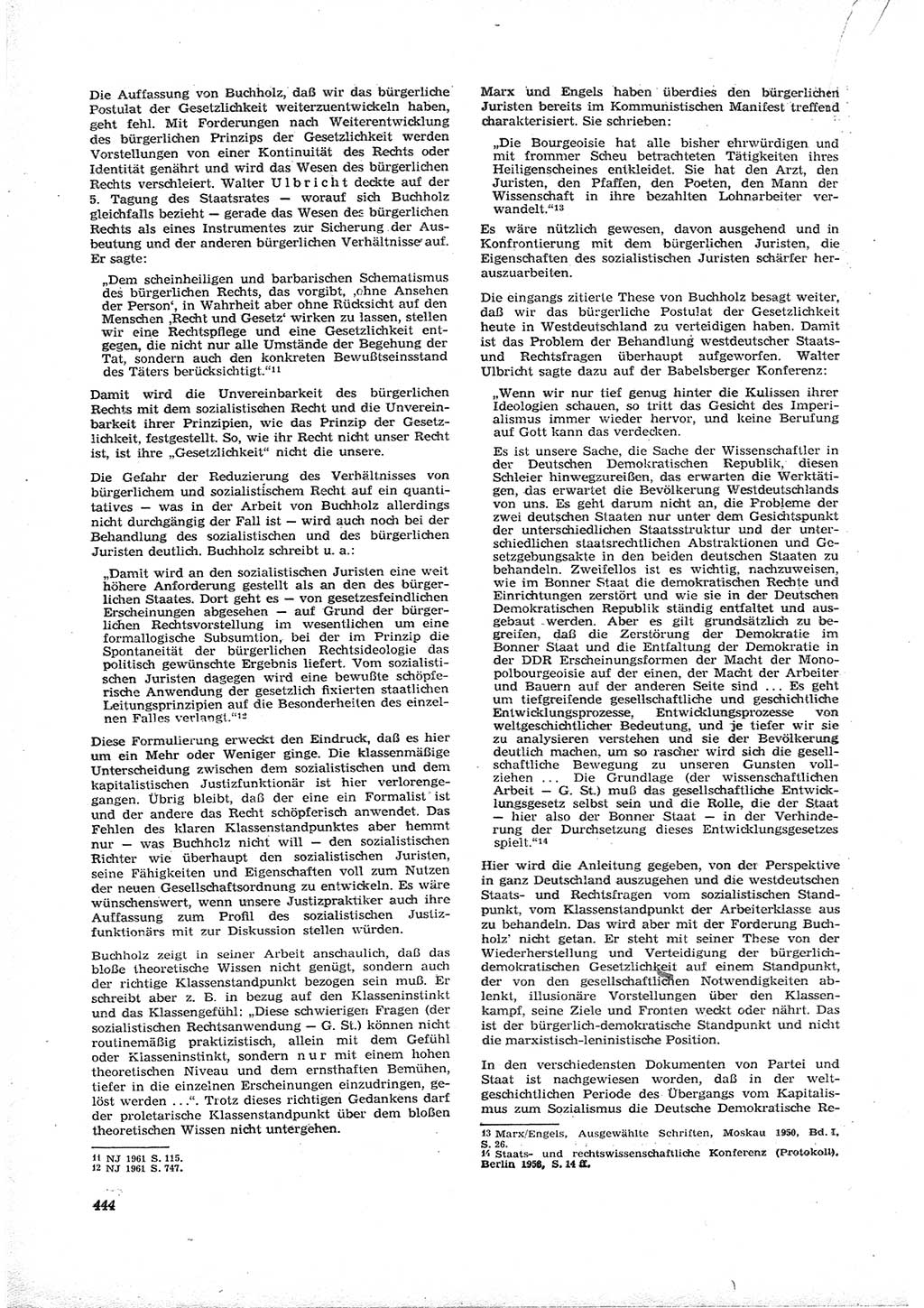 Neue Justiz (NJ), Zeitschrift für Recht und Rechtswissenschaft [Deutsche Demokratische Republik (DDR)], 16. Jahrgang 1962, Seite 444 (NJ DDR 1962, S. 444)
