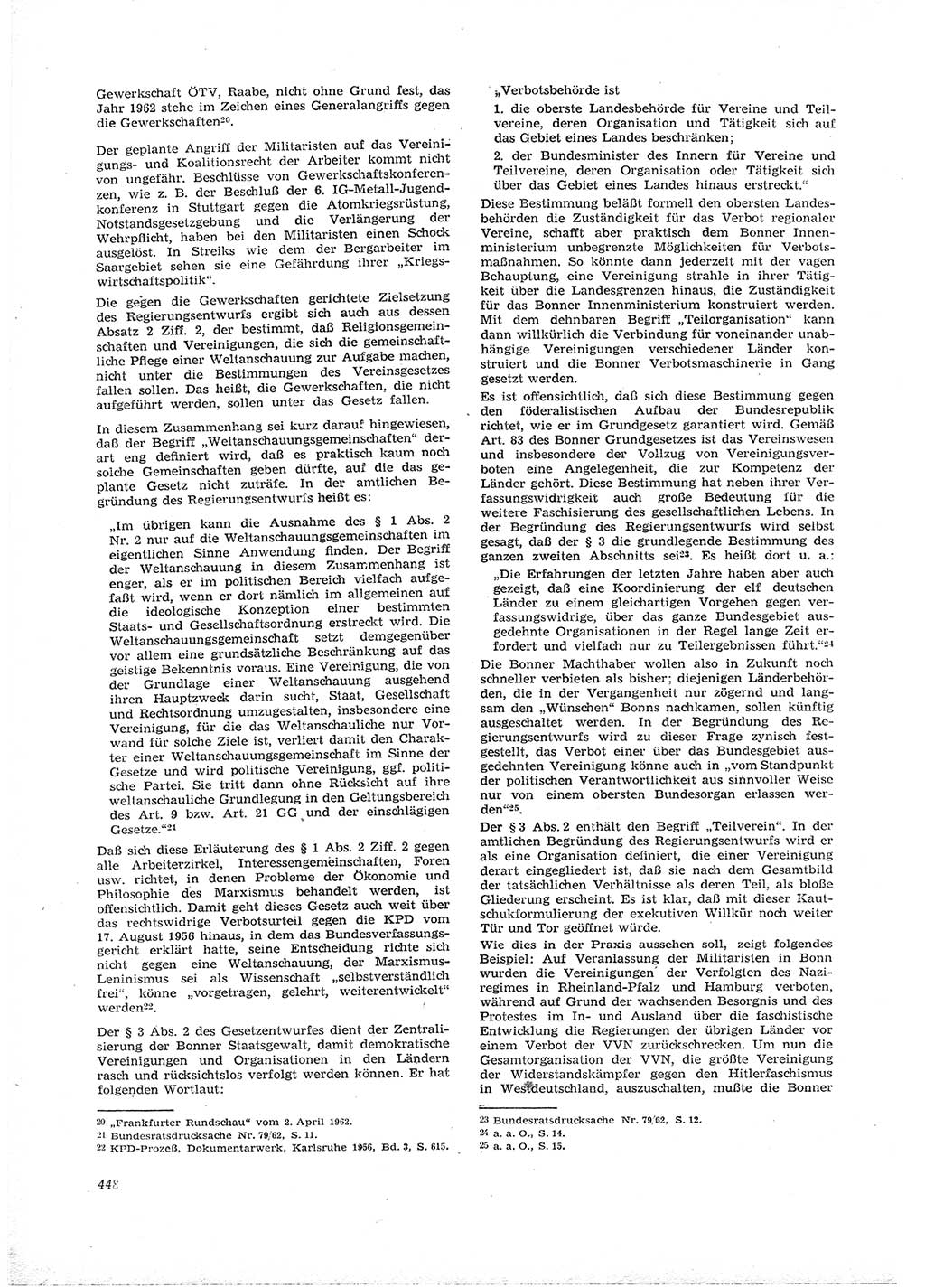 Neue Justiz (NJ), Zeitschrift für Recht und Rechtswissenschaft [Deutsche Demokratische Republik (DDR)], 16. Jahrgang 1962, Seite 448 (NJ DDR 1962, S. 448)