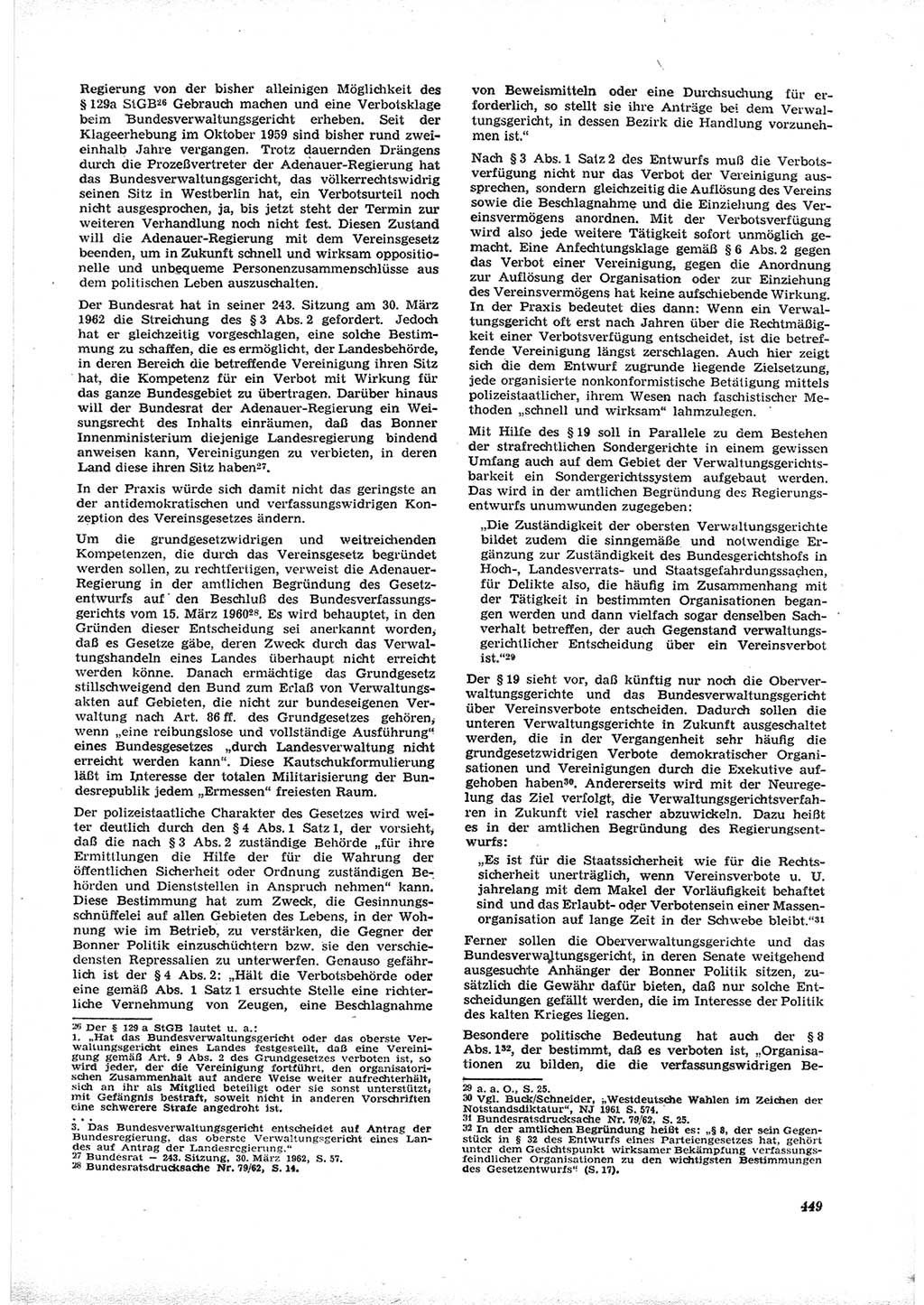Neue Justiz (NJ), Zeitschrift für Recht und Rechtswissenschaft [Deutsche Demokratische Republik (DDR)], 16. Jahrgang 1962, Seite 449 (NJ DDR 1962, S. 449)