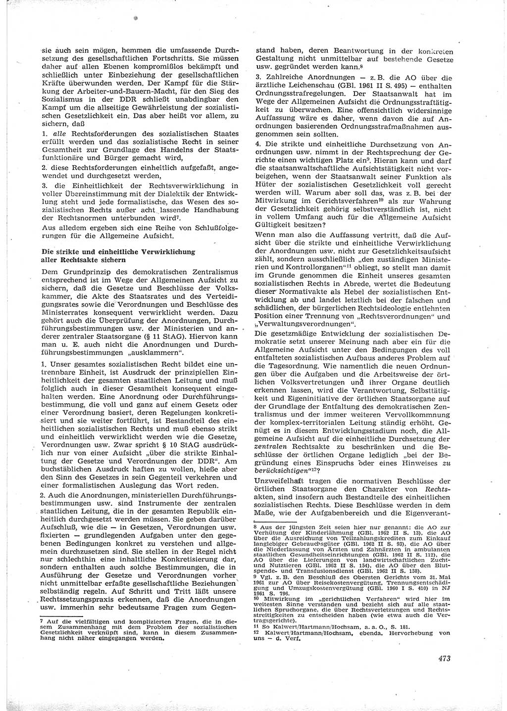 Neue Justiz (NJ), Zeitschrift für Recht und Rechtswissenschaft [Deutsche Demokratische Republik (DDR)], 16. Jahrgang 1962, Seite 473 (NJ DDR 1962, S. 473)
