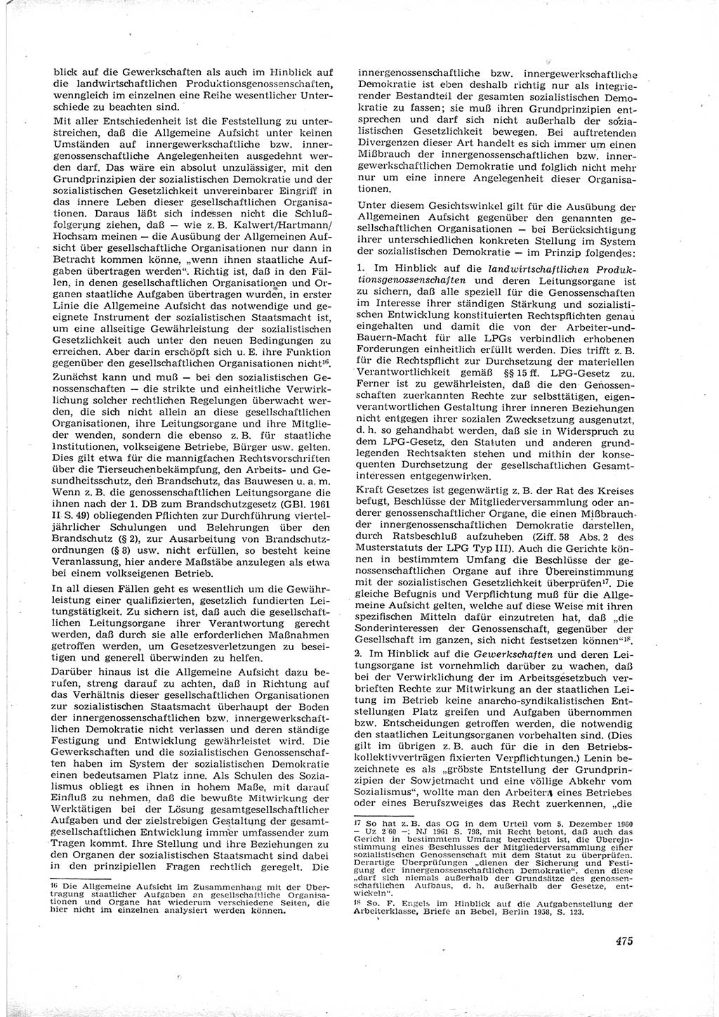 Neue Justiz (NJ), Zeitschrift für Recht und Rechtswissenschaft [Deutsche Demokratische Republik (DDR)], 16. Jahrgang 1962, Seite 475 (NJ DDR 1962, S. 475)