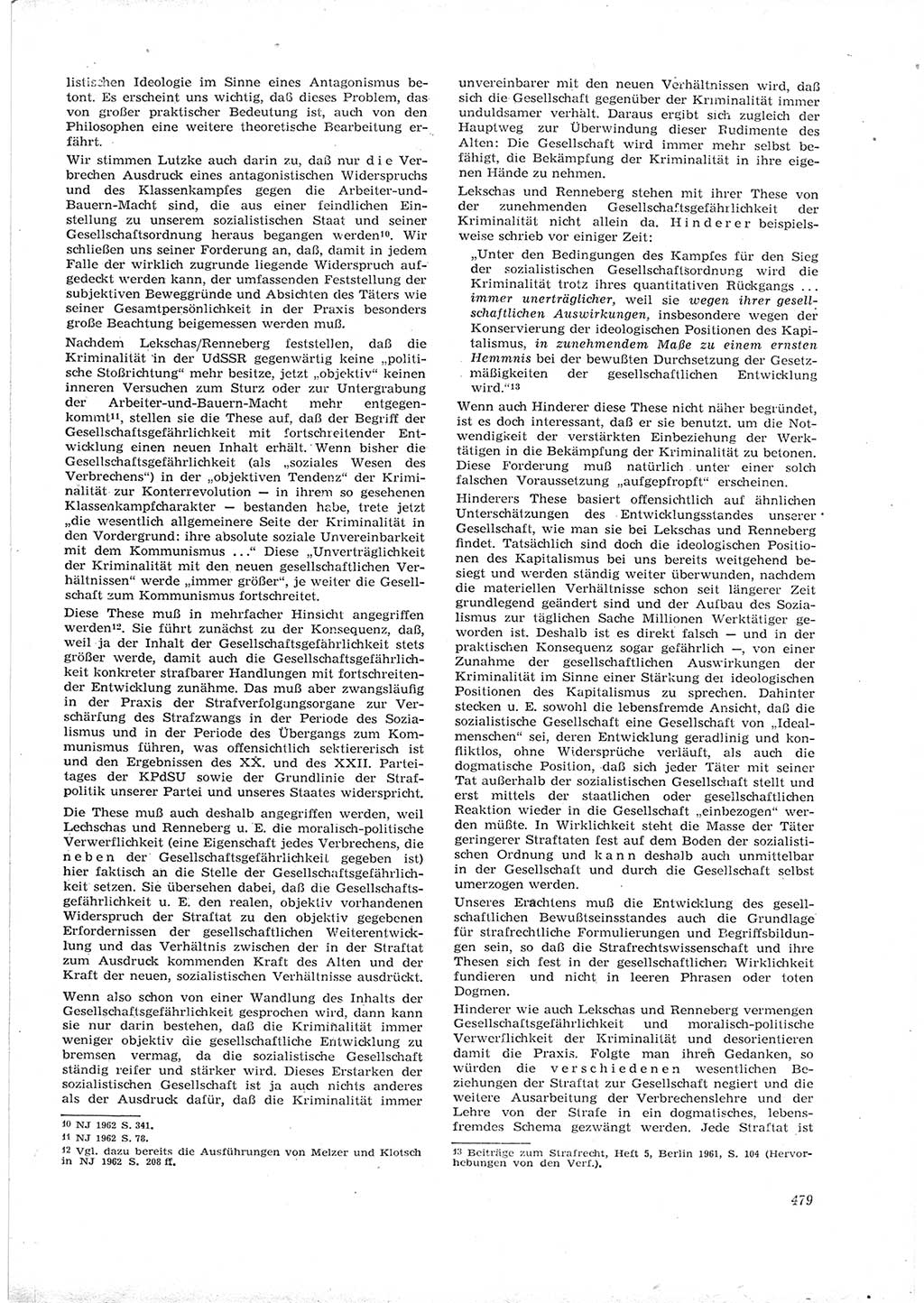 Neue Justiz (NJ), Zeitschrift für Recht und Rechtswissenschaft [Deutsche Demokratische Republik (DDR)], 16. Jahrgang 1962, Seite 479 (NJ DDR 1962, S. 479)