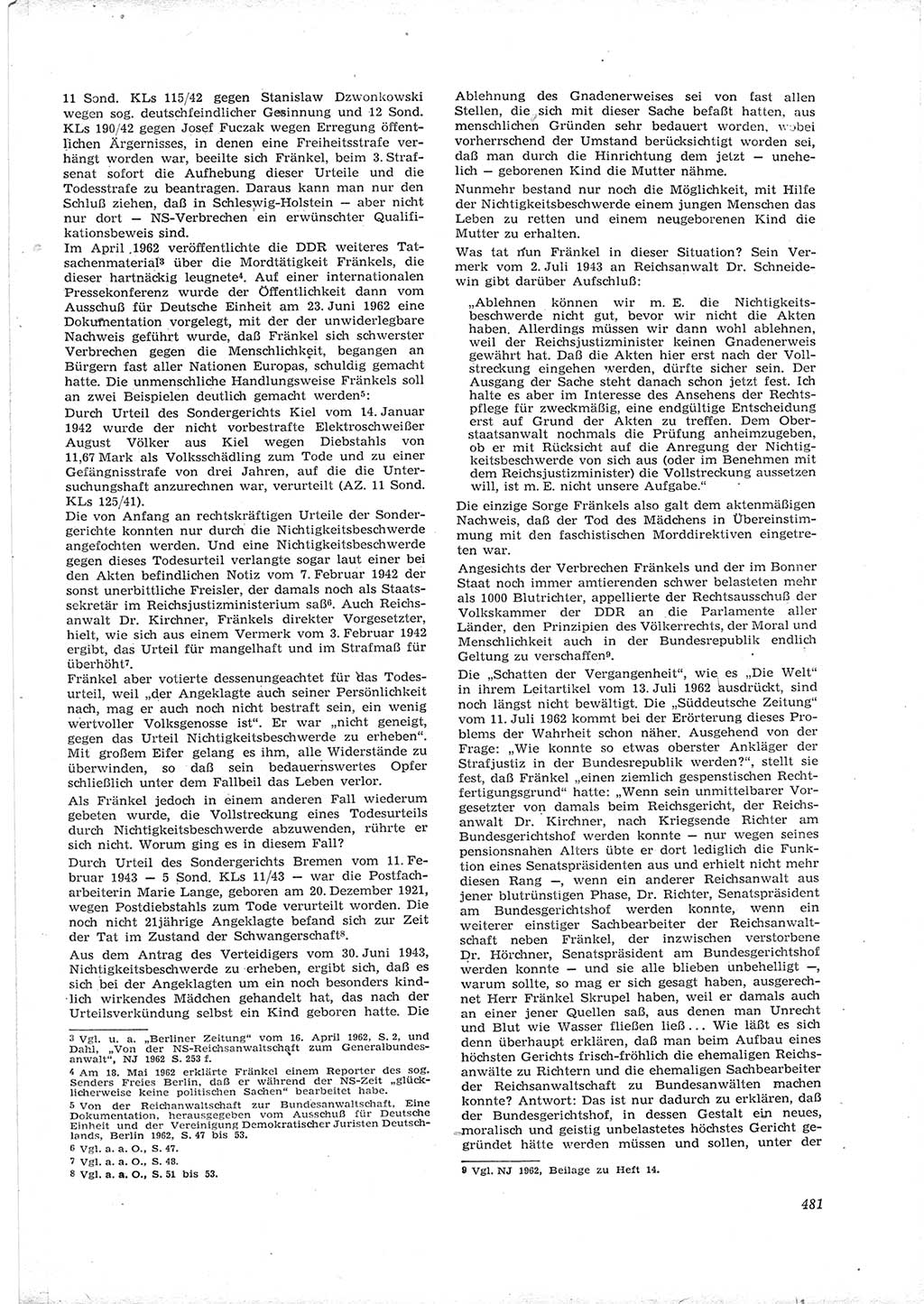 Neue Justiz (NJ), Zeitschrift für Recht und Rechtswissenschaft [Deutsche Demokratische Republik (DDR)], 16. Jahrgang 1962, Seite 481 (NJ DDR 1962, S. 481)