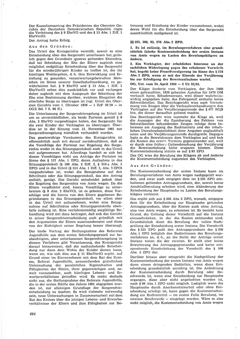 Neue Justiz (NJ), Zeitschrift für Recht und Rechtswissenschaft [Deutsche Demokratische Republik (DDR)], 16. Jahrgang 1962, Seite 484 (NJ DDR 1962, S. 484)